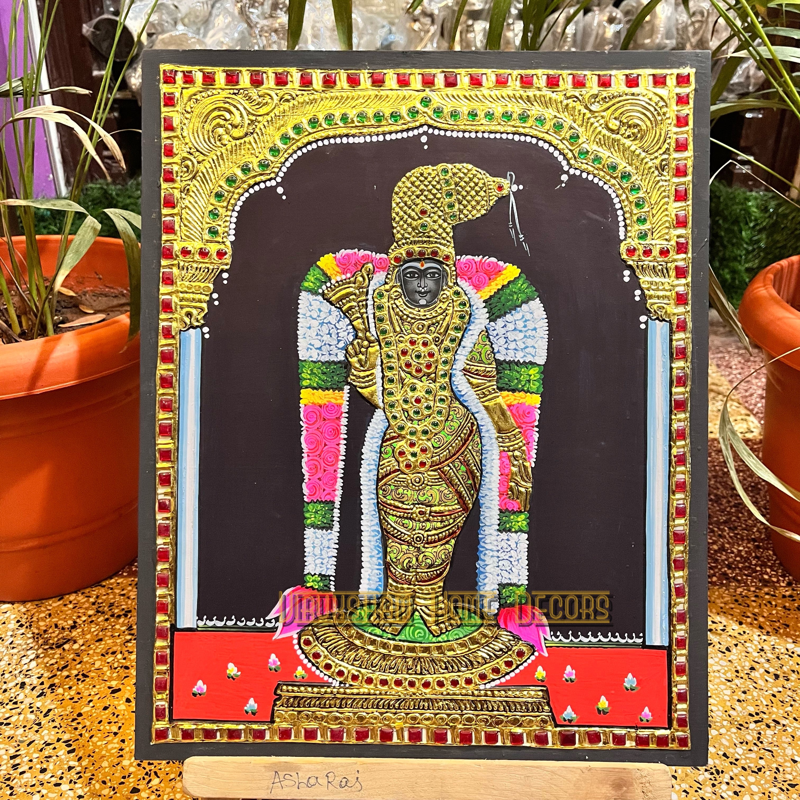 Meenakshi 12x15  Tanjore painting -1 board(15 days delivery time)without frame