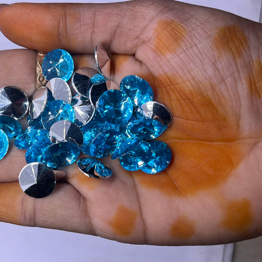 12mm Acrylic Diamond  blue  -10g 5