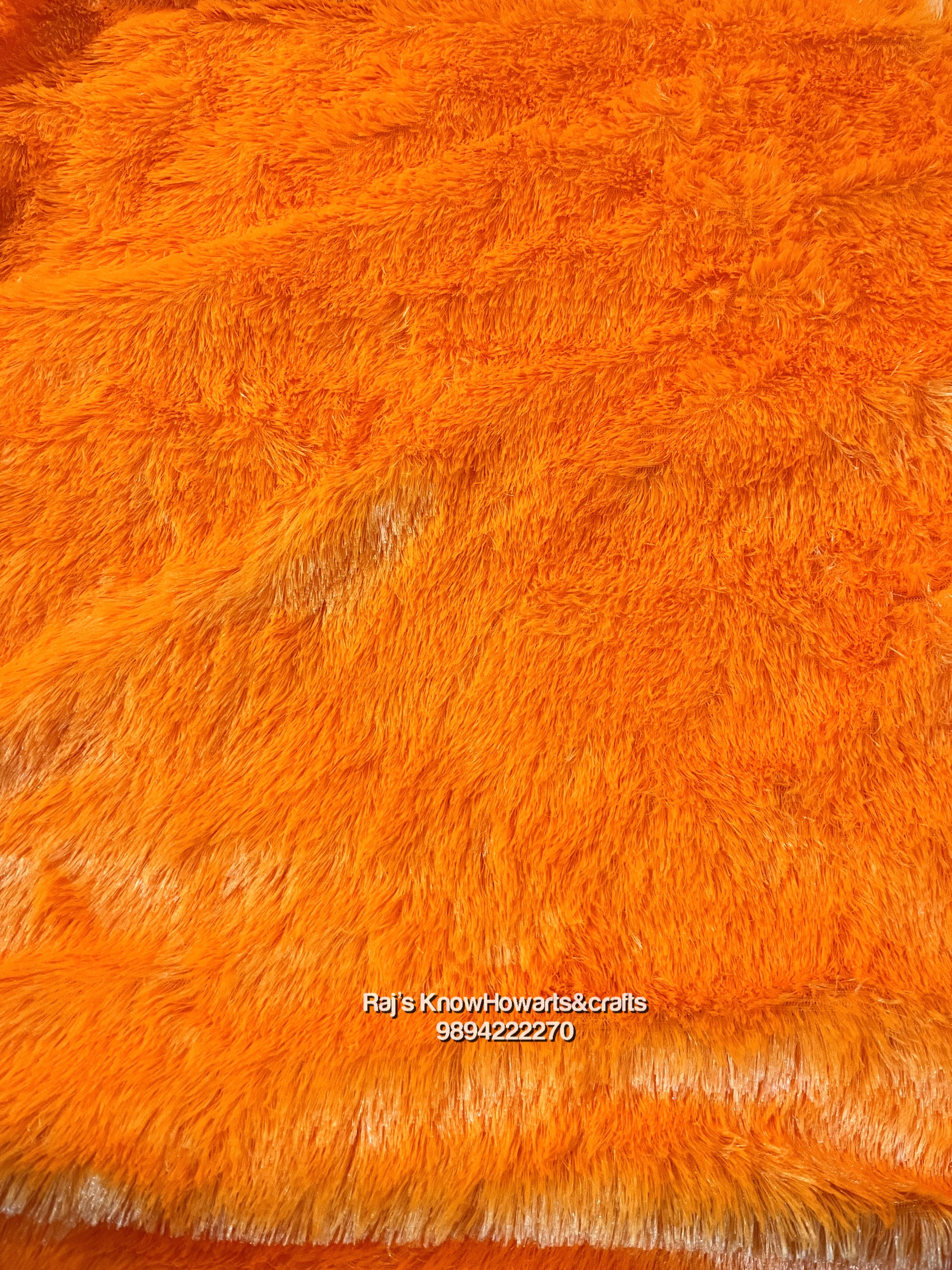 Orange fur cloth - 1 meter