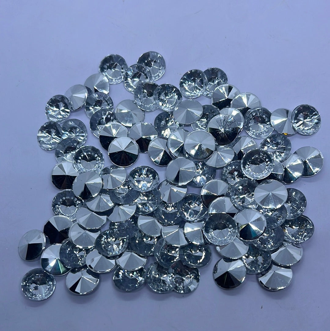 12mm Acrylic diamond white   -10g 3