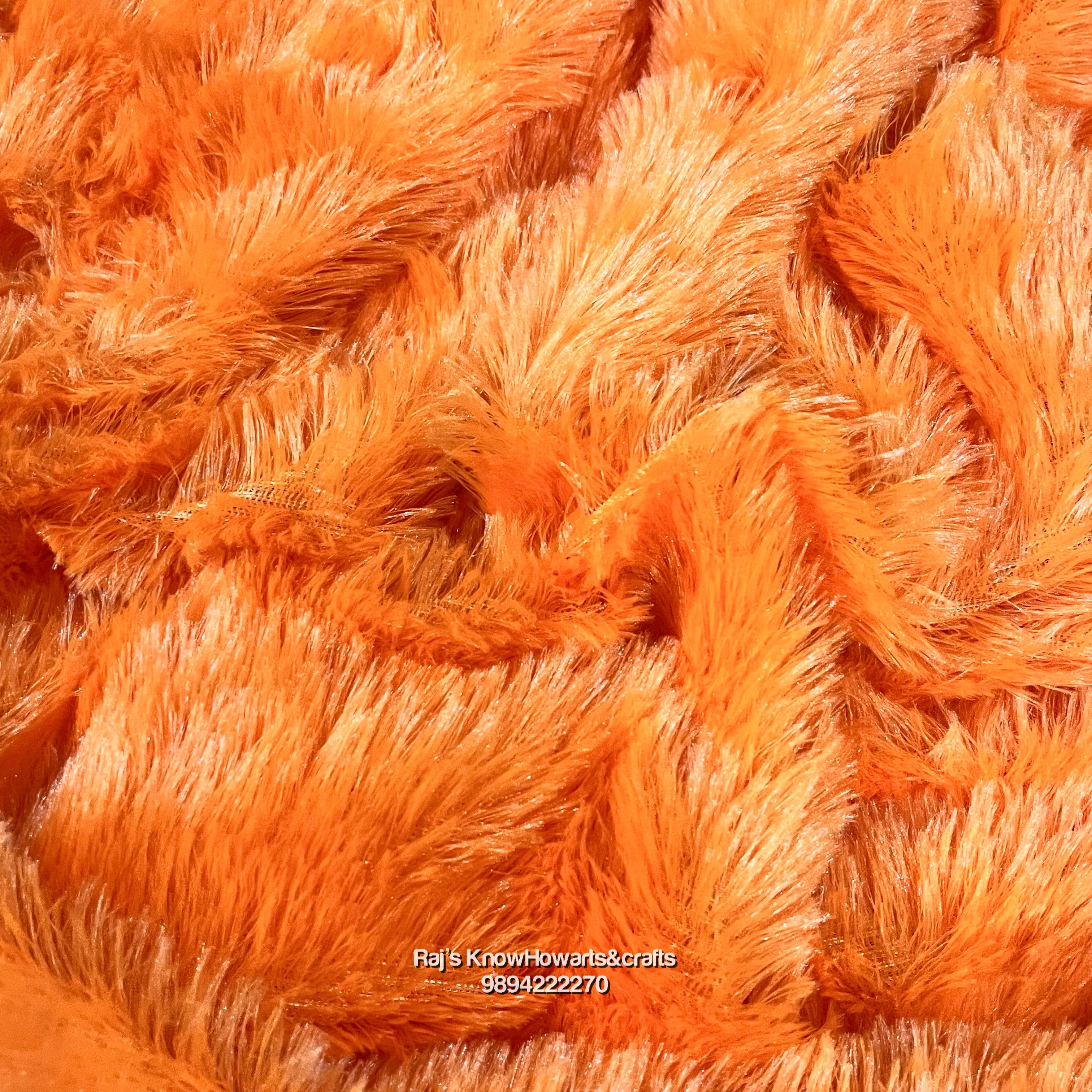 Orange fur cloth - 1 meter