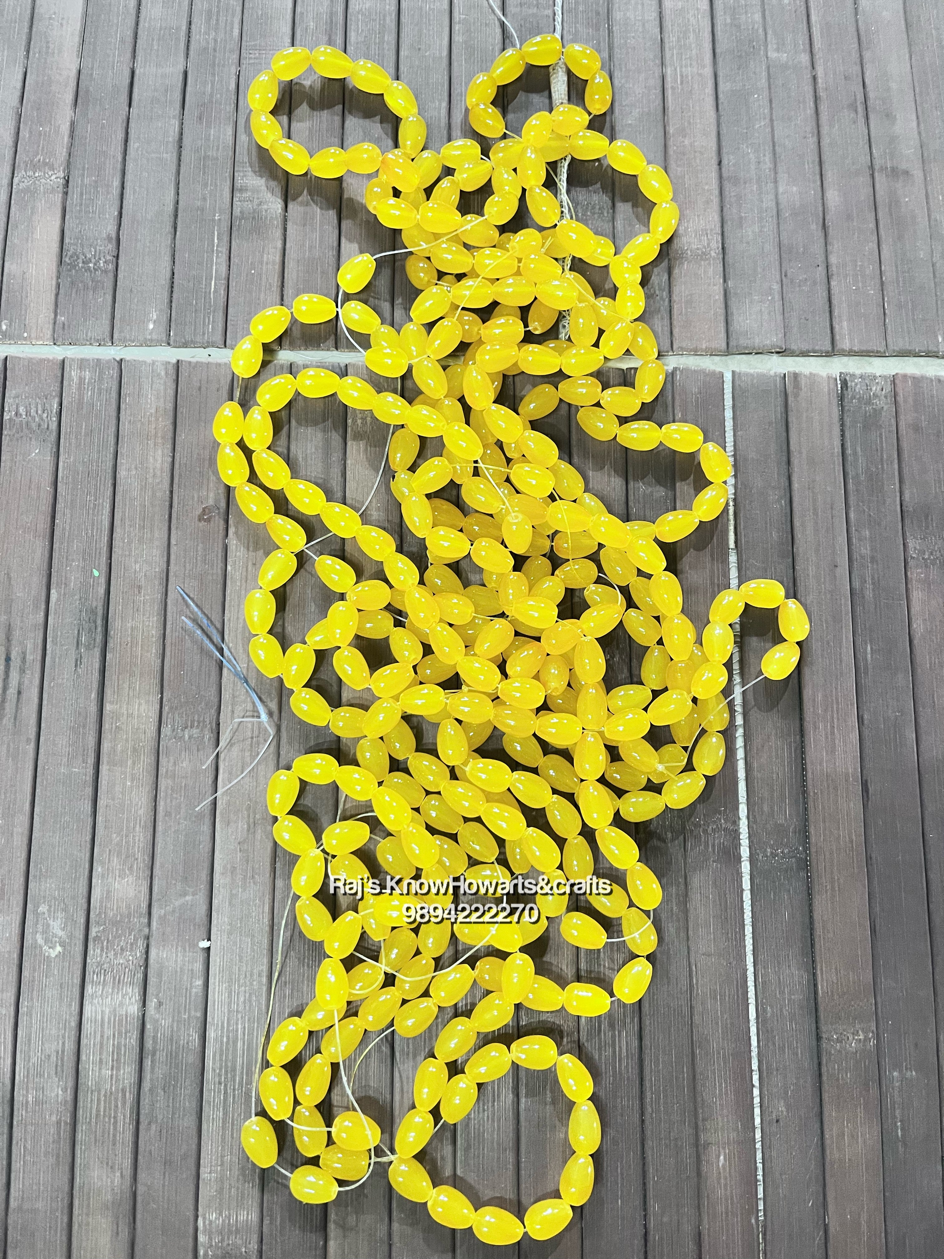 Bracelet beads yellow   colour - 1 line