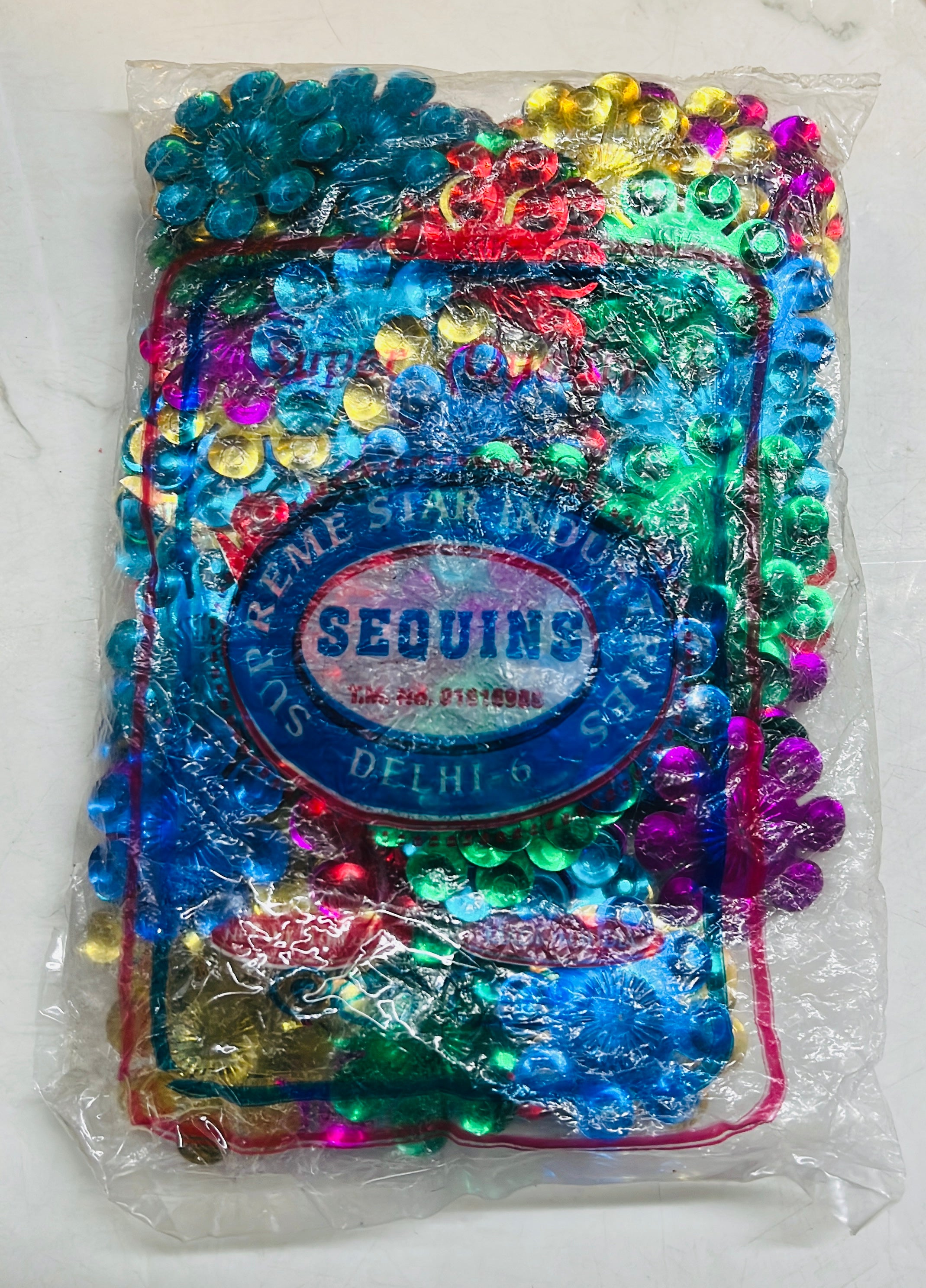 Flower design 1.5inch multicolour sequence 100g-1pack/555C