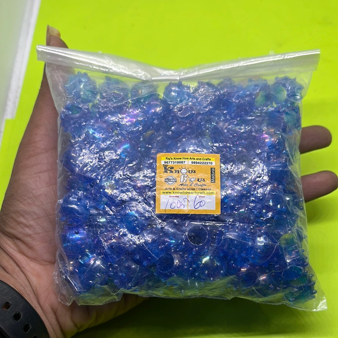 Acrylic blue  color small beads -100g 1