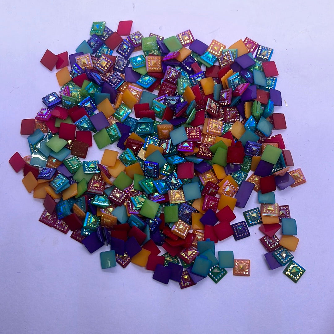 Acrylic aari & Embroidery beads Multicolor  stone -25g