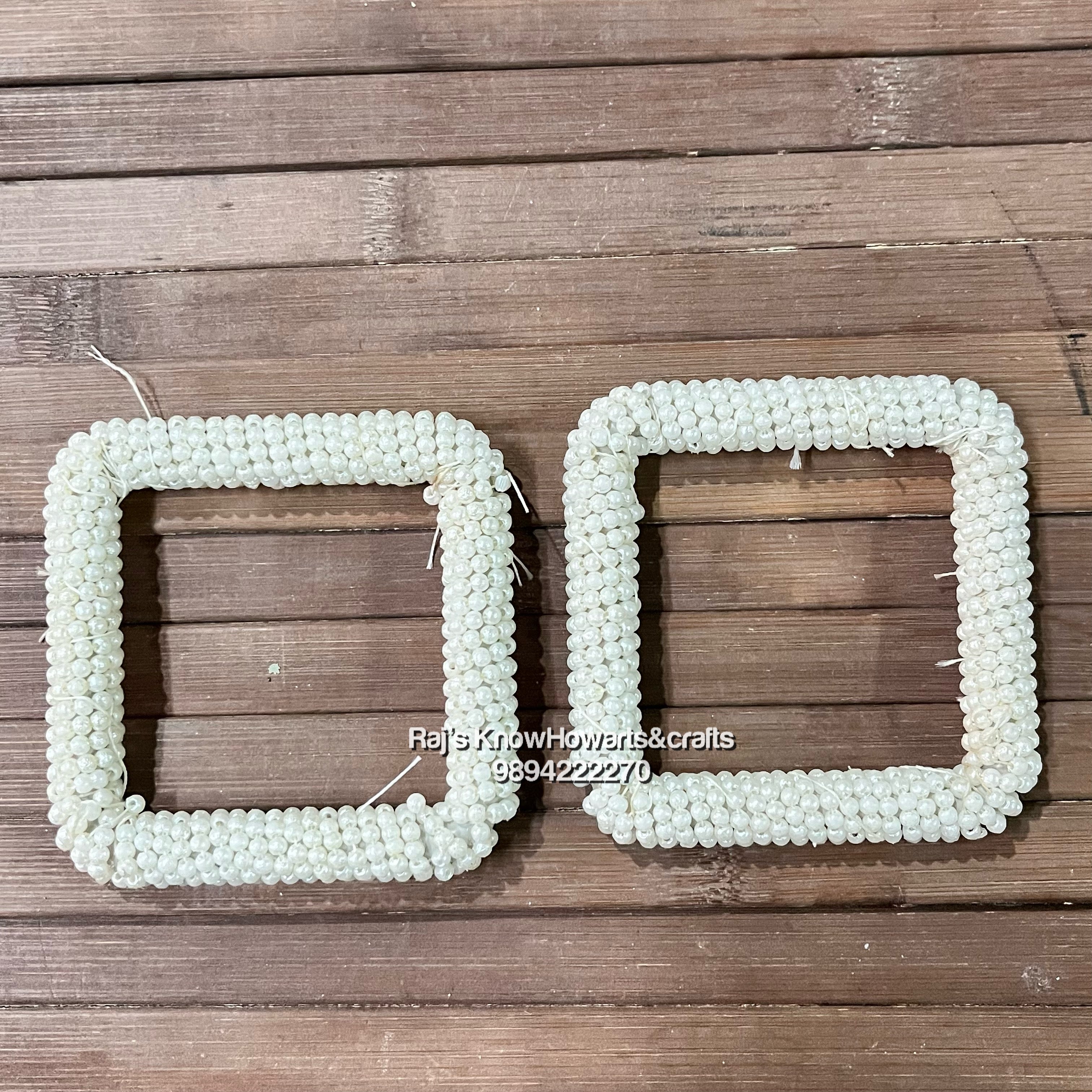 White pearl square  -  2 pc