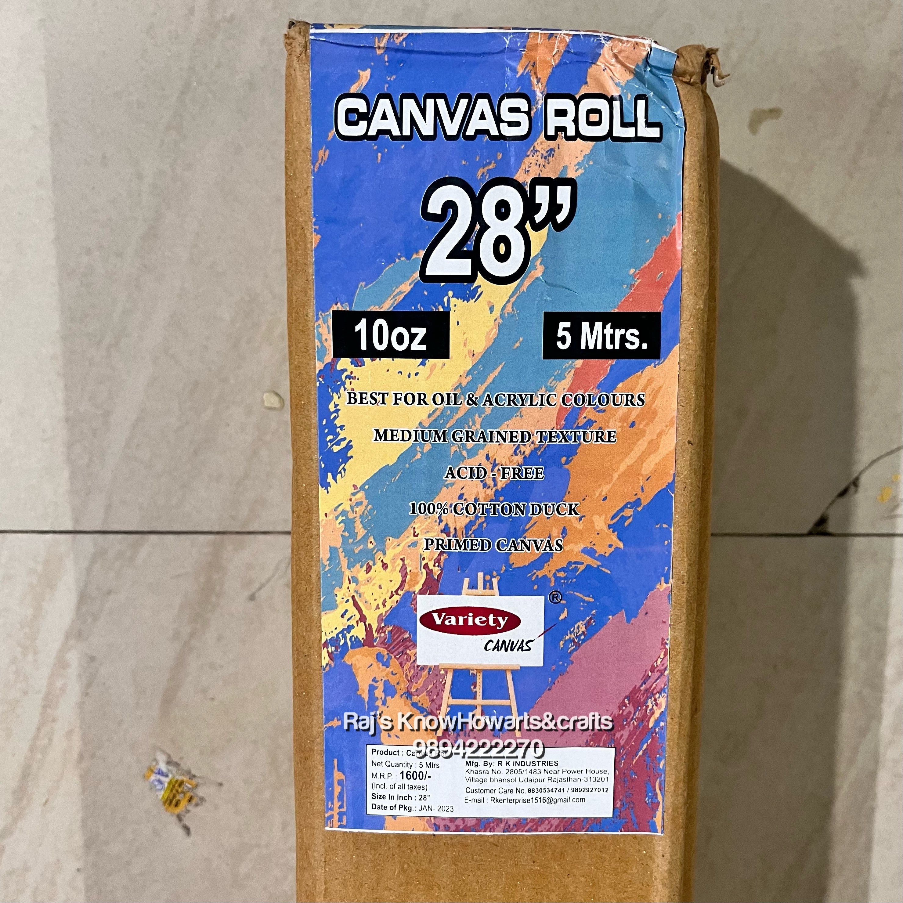 28 inch Canvas roll - 5 meter