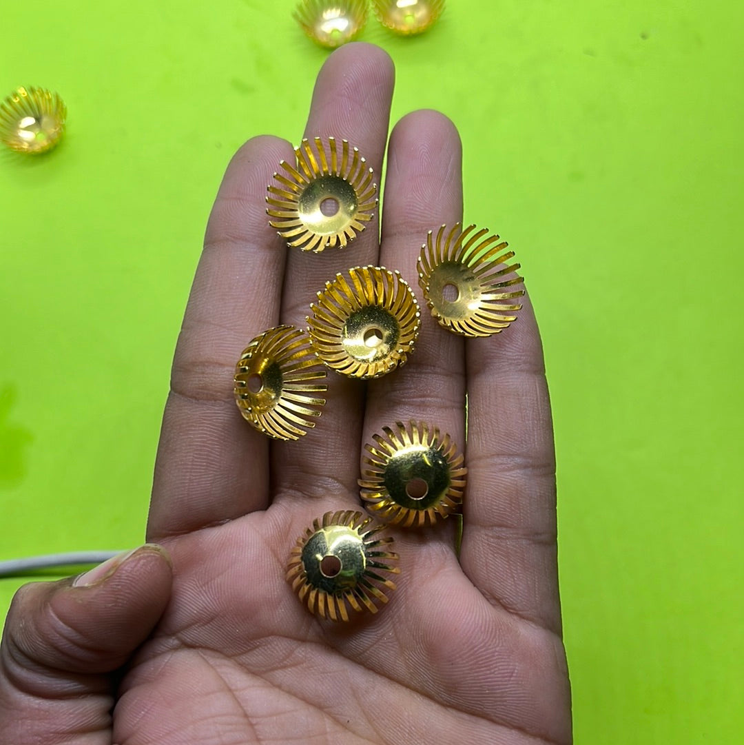 Bead cap gold plated jewelry beads more than 25pc
