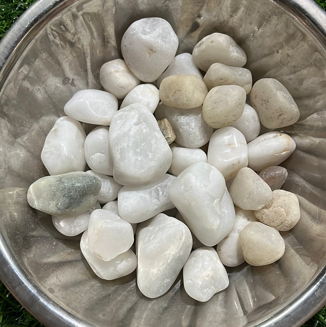 Milky dusty white  pebbles 100 g