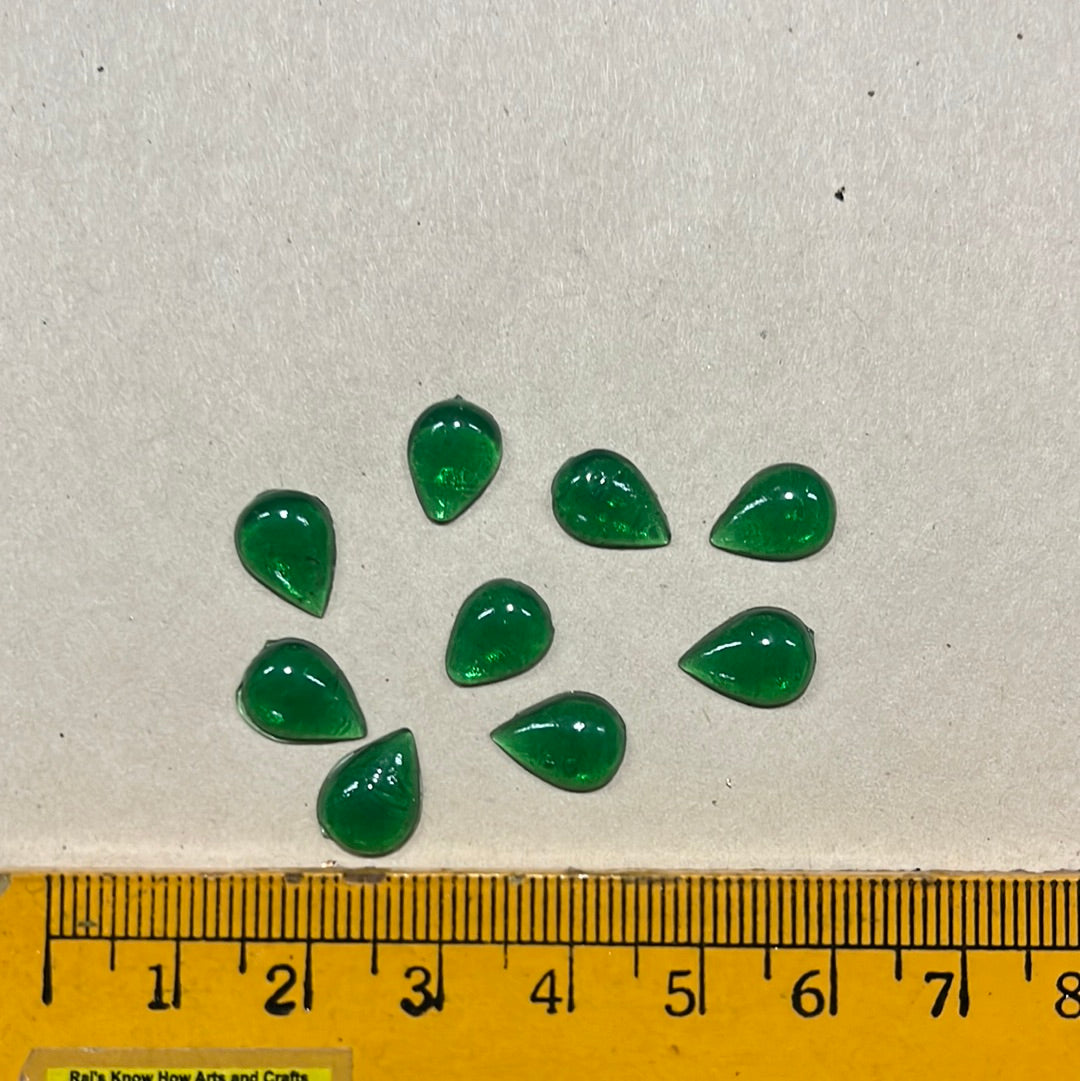 8x10 emerald green High quality kundan- 10 piece pack