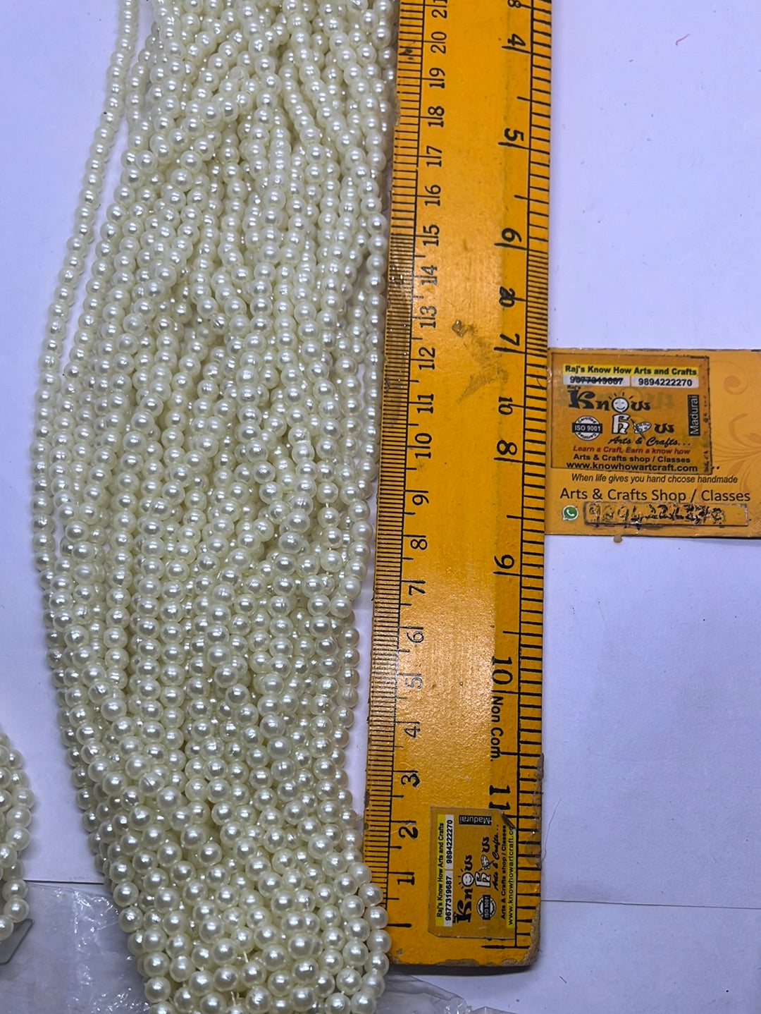 Ivory White round beads 6mm - 500 beads in a punch