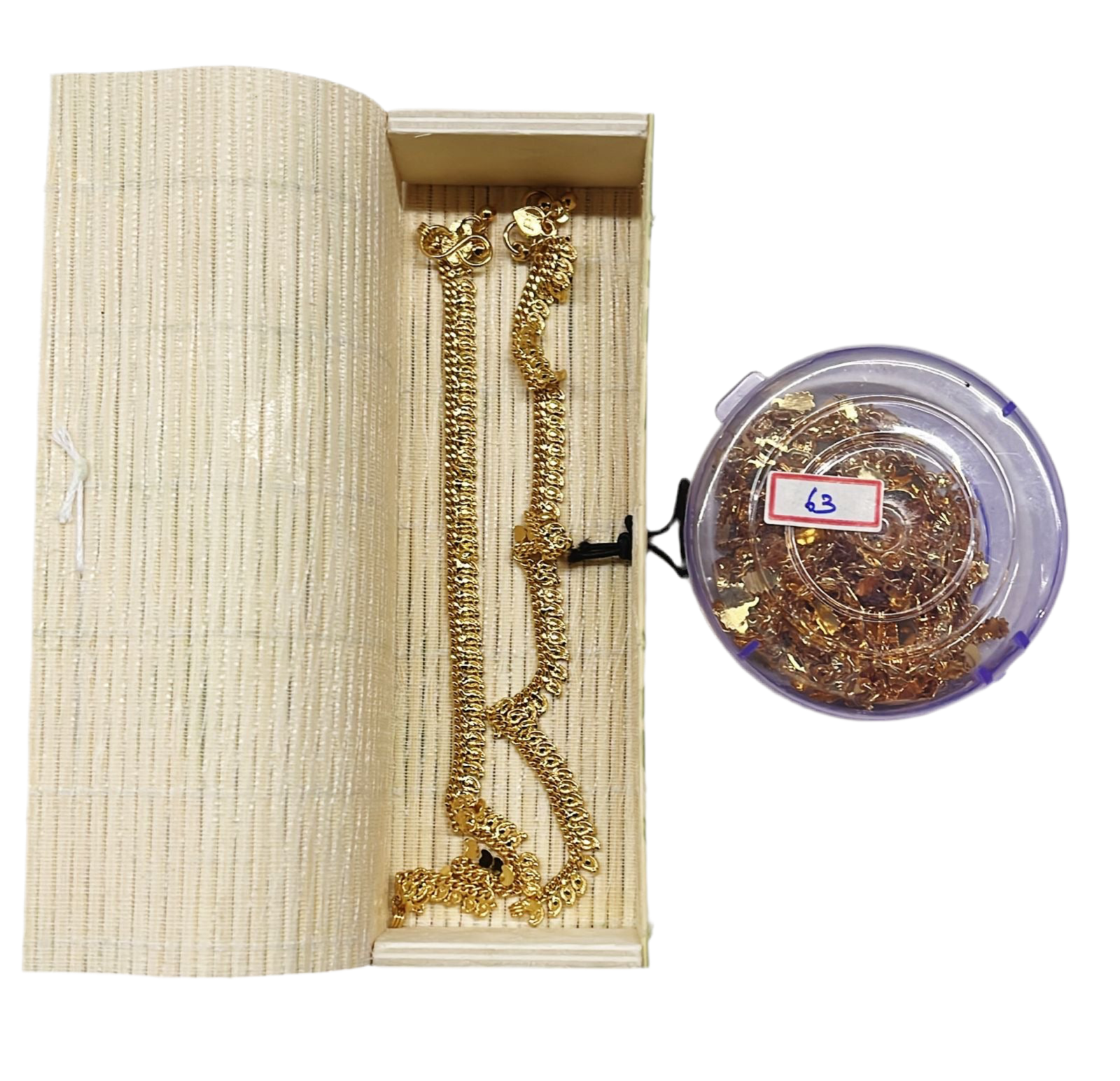 Natural Bamboo jewellery box rectangle multipurpose use -1pack