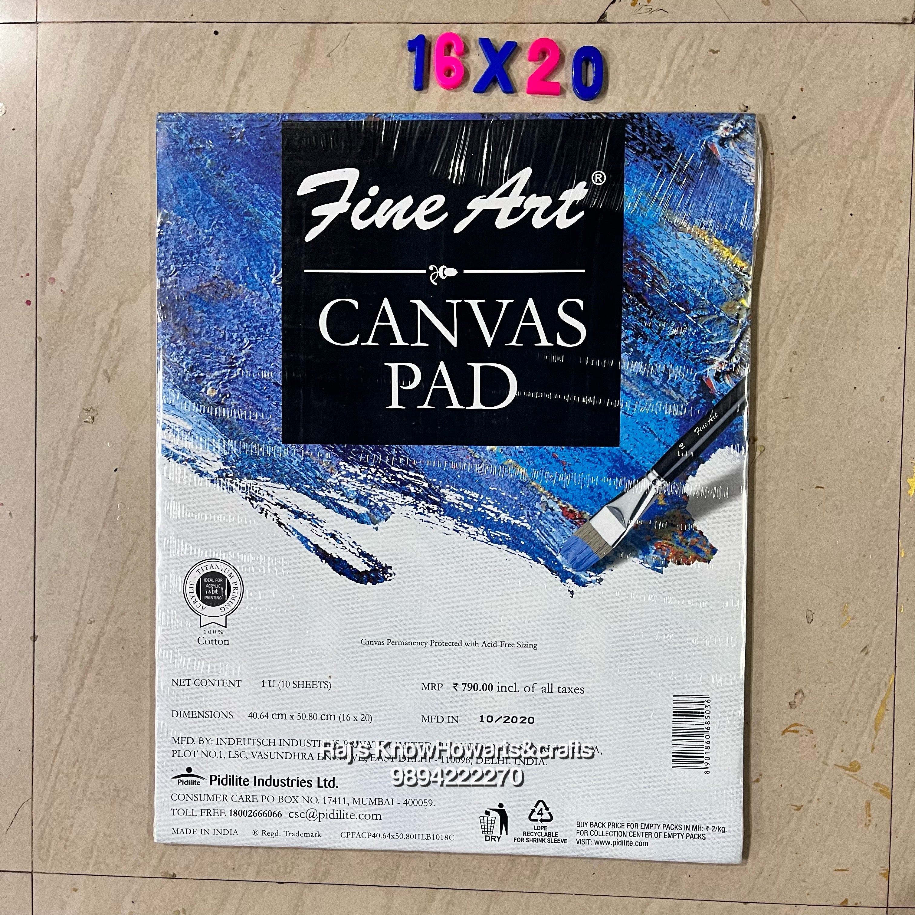 Fine art Canvas pad - 10 sheets - 16x20