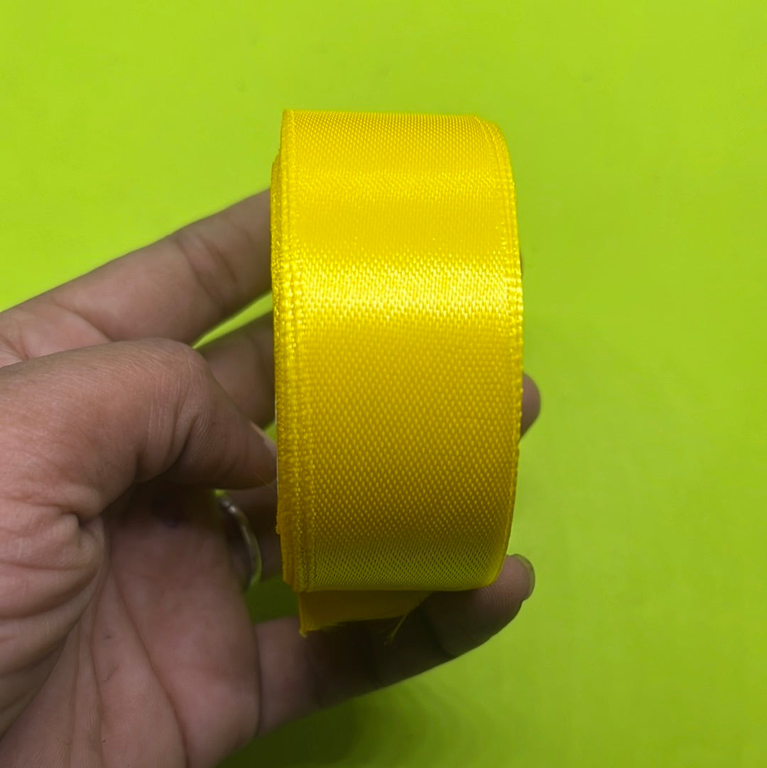 Chrome Yellow Half inch organza ribbon