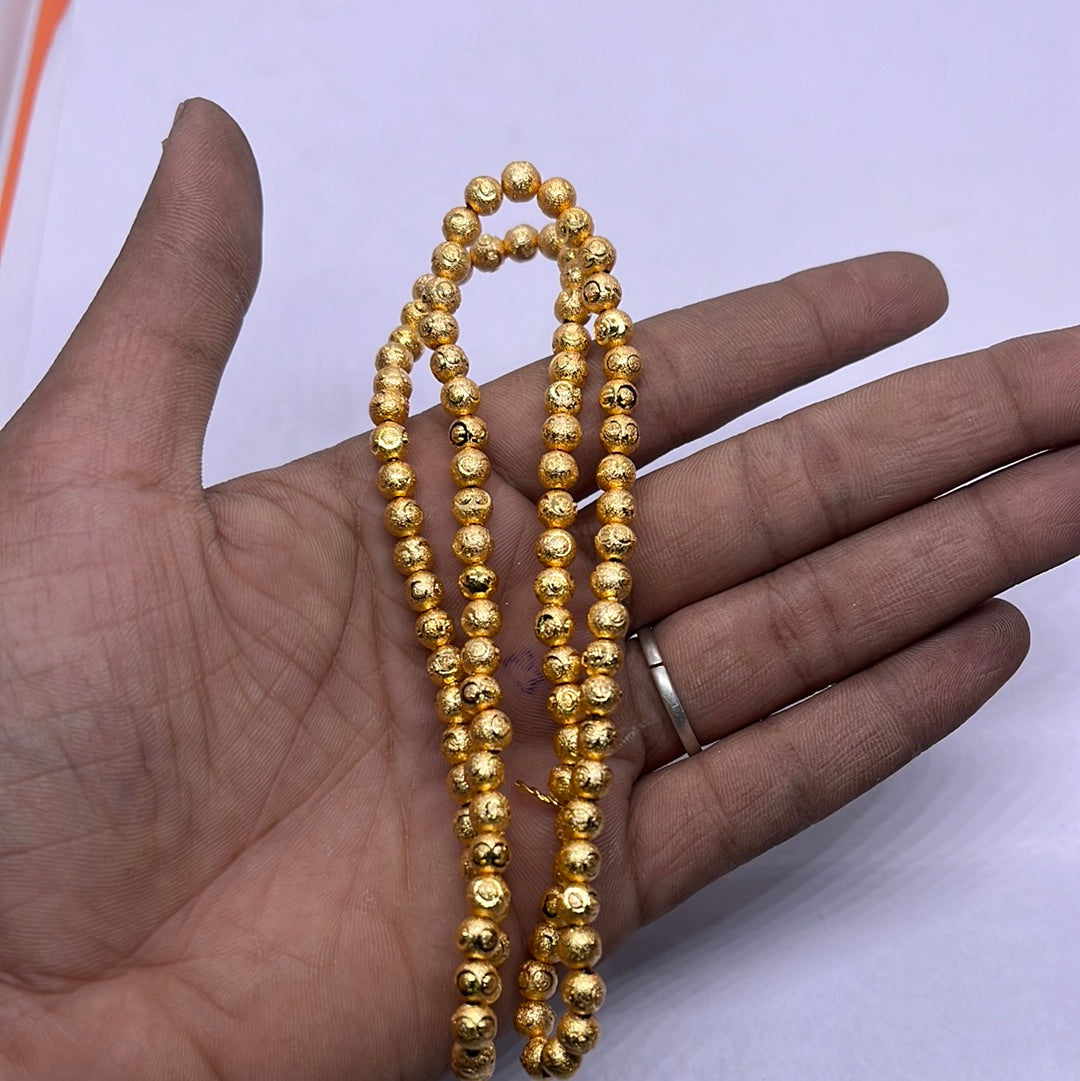 4mm Brass faceted Round Golden Beads