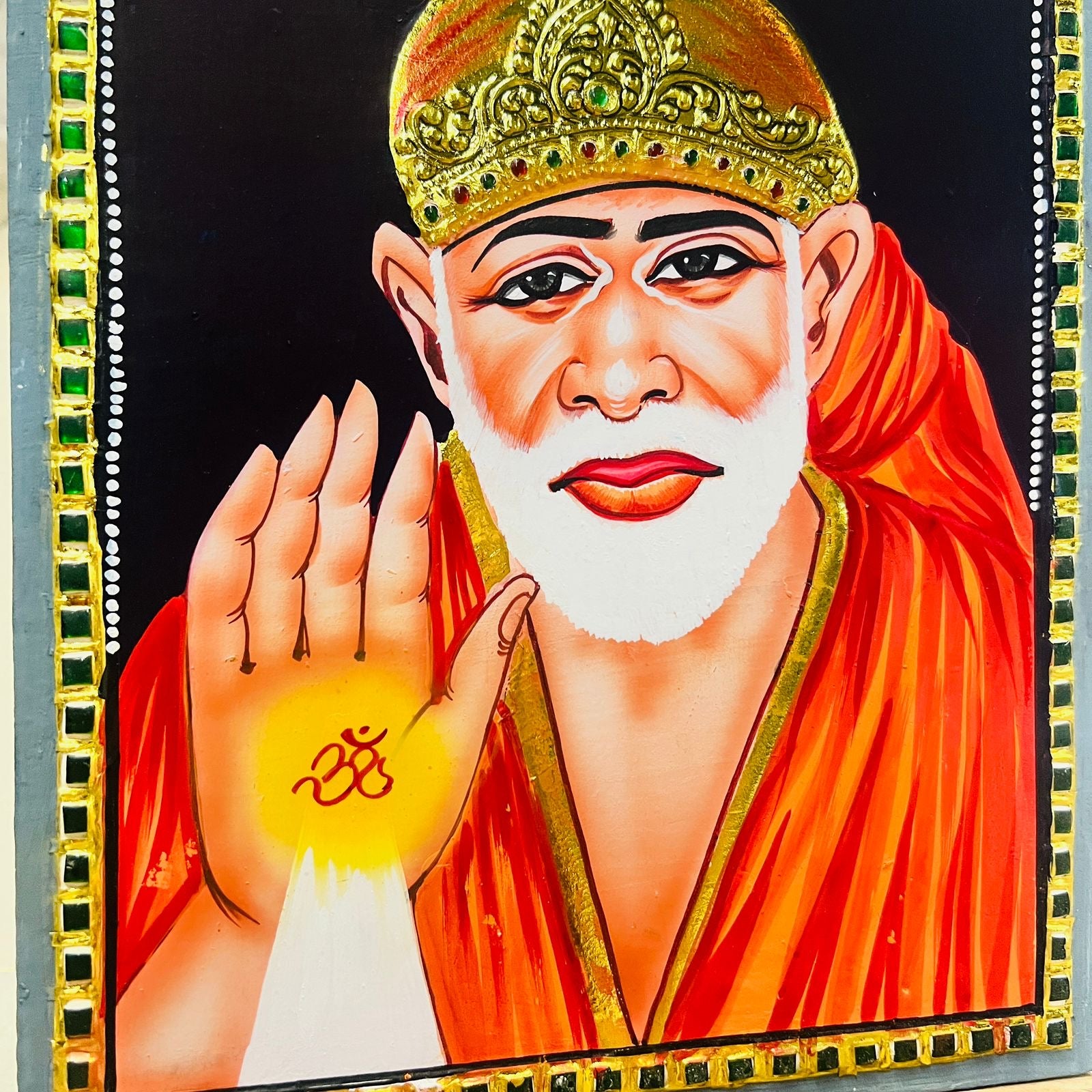 Sai baba Tanjore painting 10x12(15days delivery form payment date)- 1pack