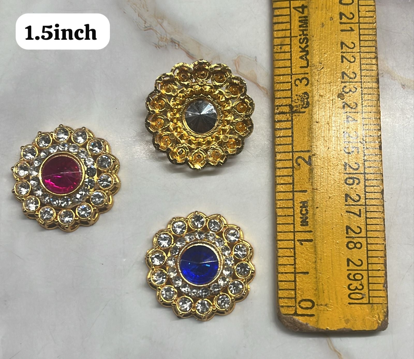 Round stone dollar small Goddoss jewelry assorted colours 1pack