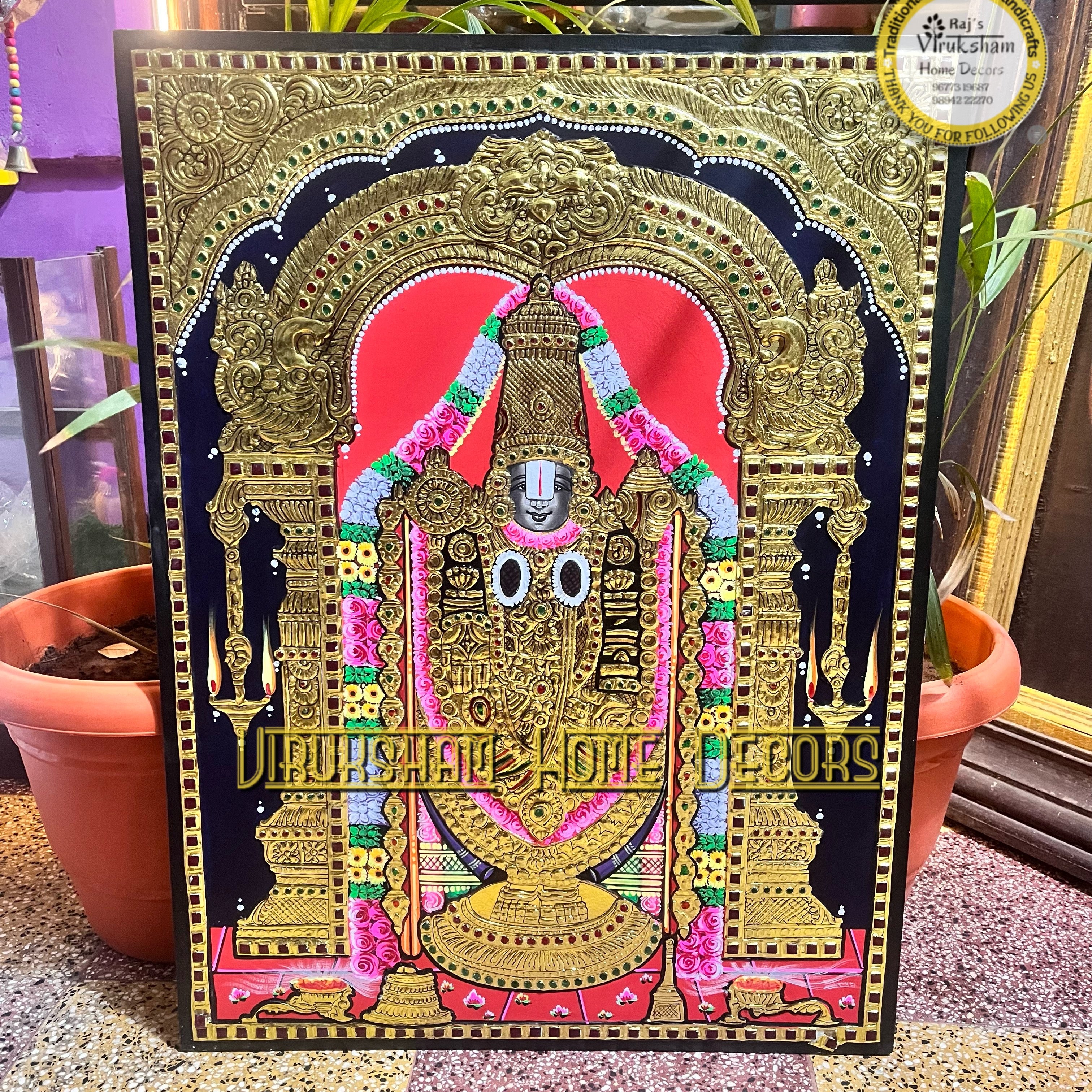 Thirupathi balaji  18x24 Tanjore painting -1 board