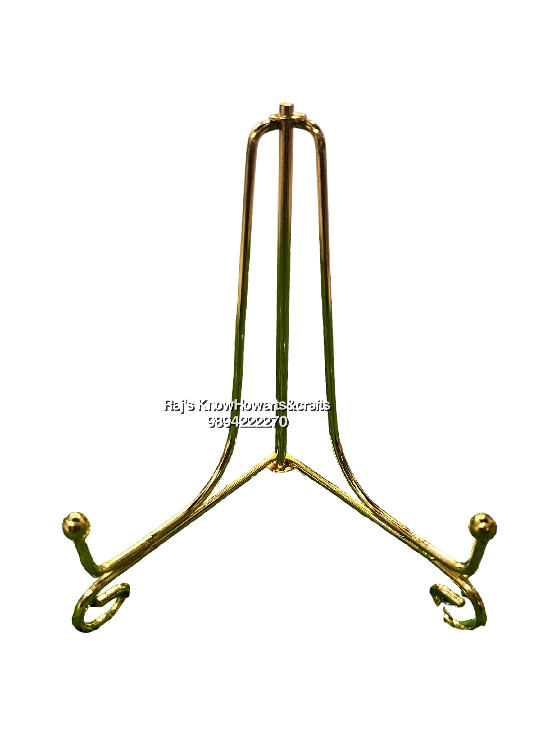 Gold metal easel stand - medium size