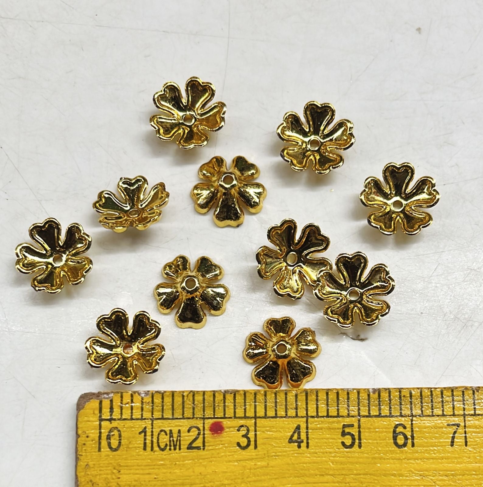 Golden acrylic flower petal beads 50g-1pack
