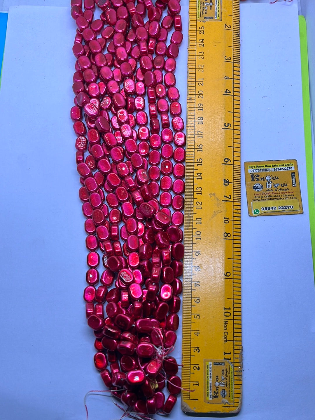 Red color Tablet beads  1 punch - 3