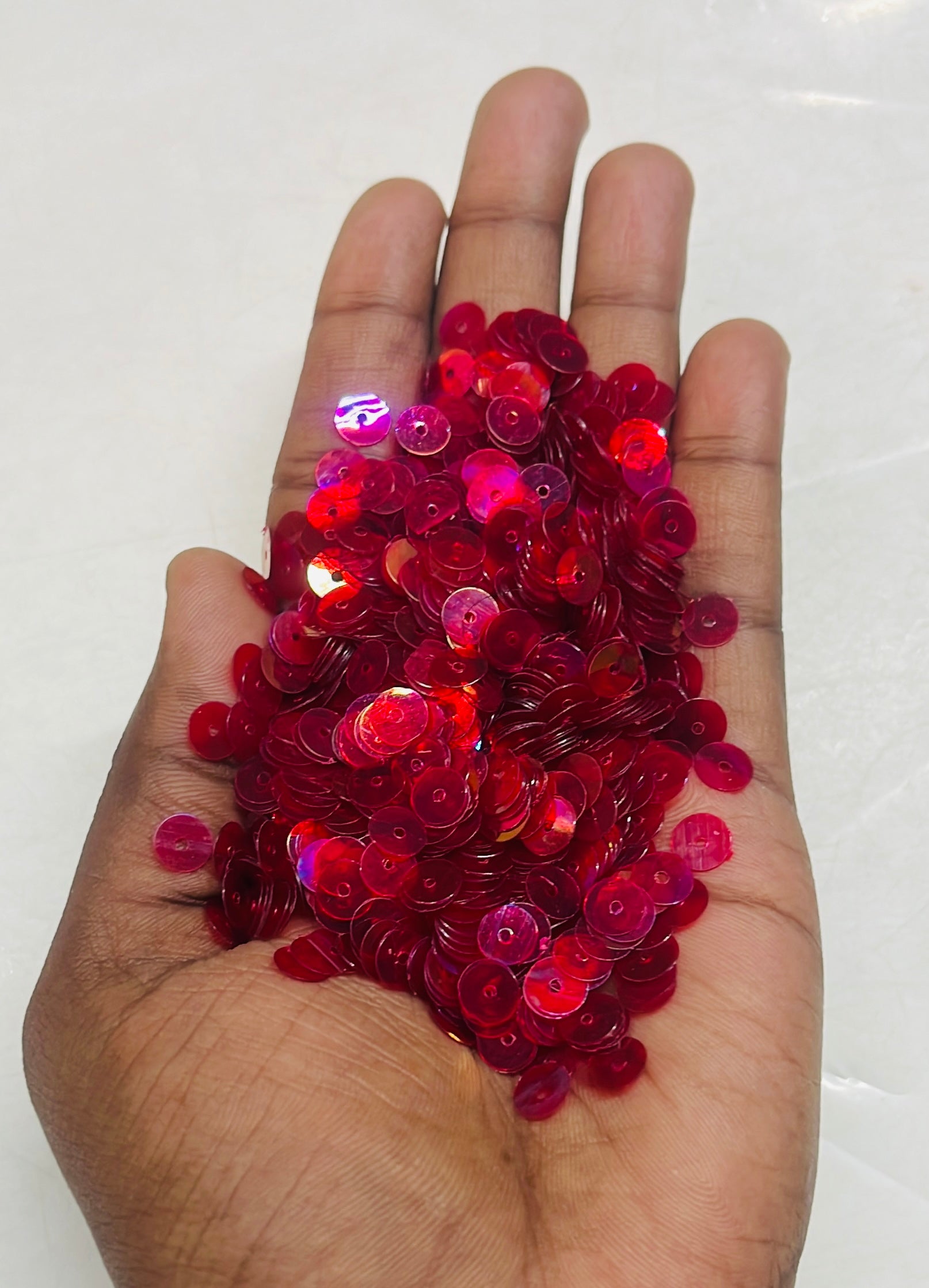 6mm flat sequence transparent redcolour 100g-1pack/555C