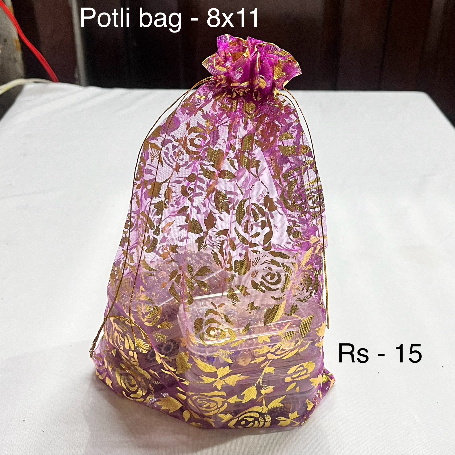 Designer net Potli bags 8x11 25 pc KnowHowArtCraft