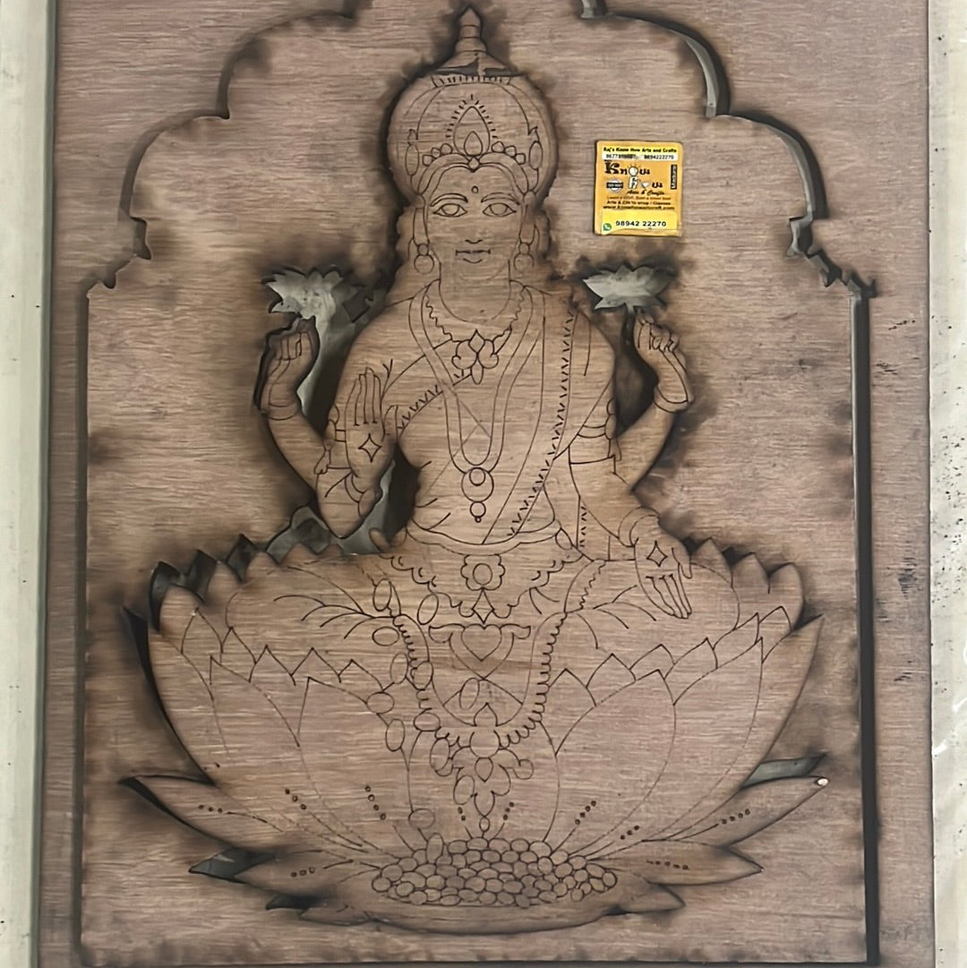 Lakshmi 16x20 3D Tanjore painting Wooden base