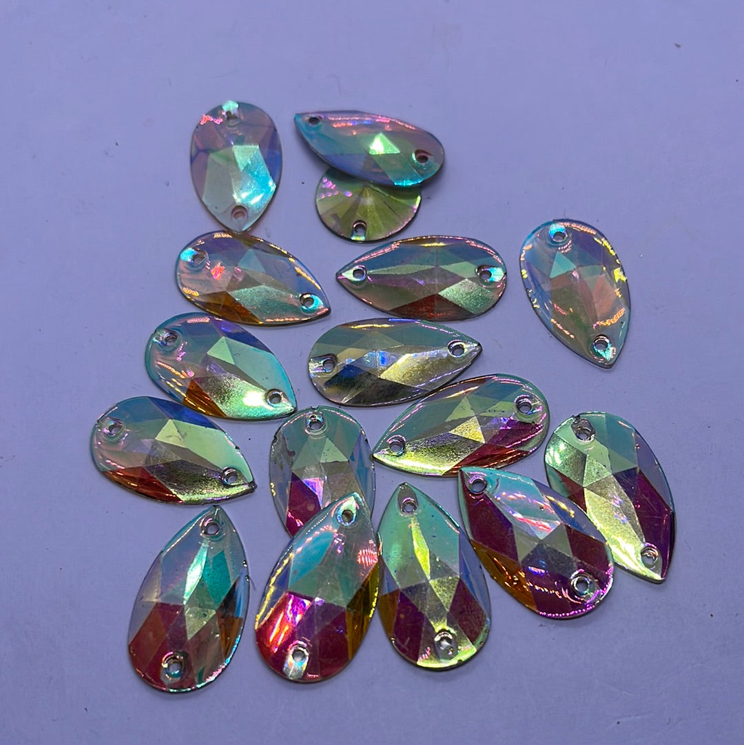 Zilzon drop shape crystal edged rainbow color - 10g 3