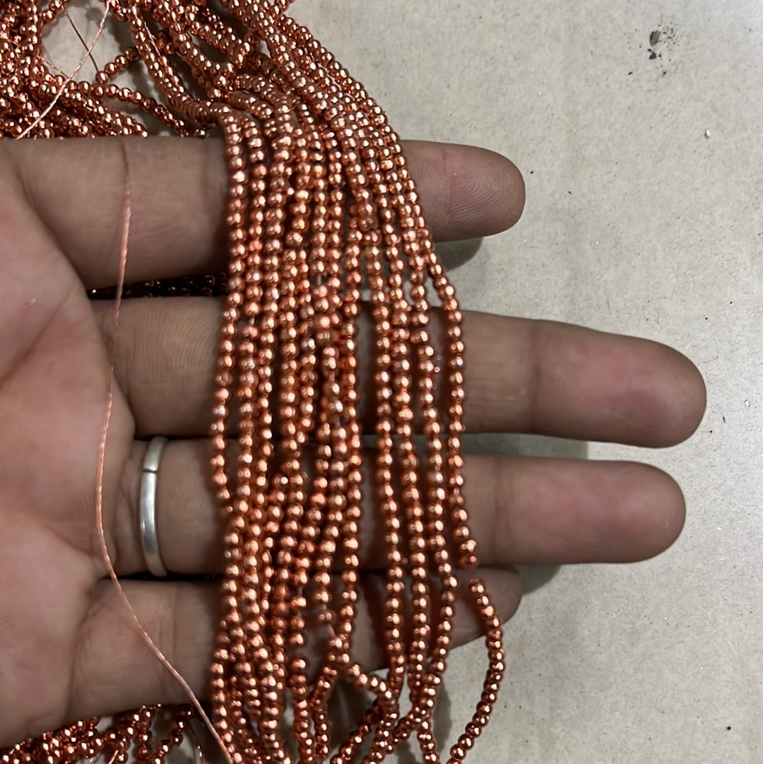 Copper pasi beads 3mm-500beads in a bunch