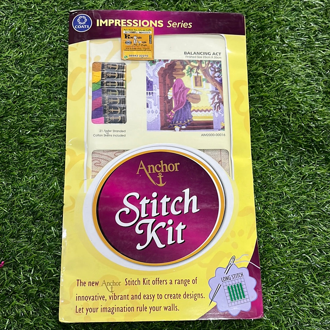 Anchor stitch embroidery kit Balancing act finished size 25cm x 30cm