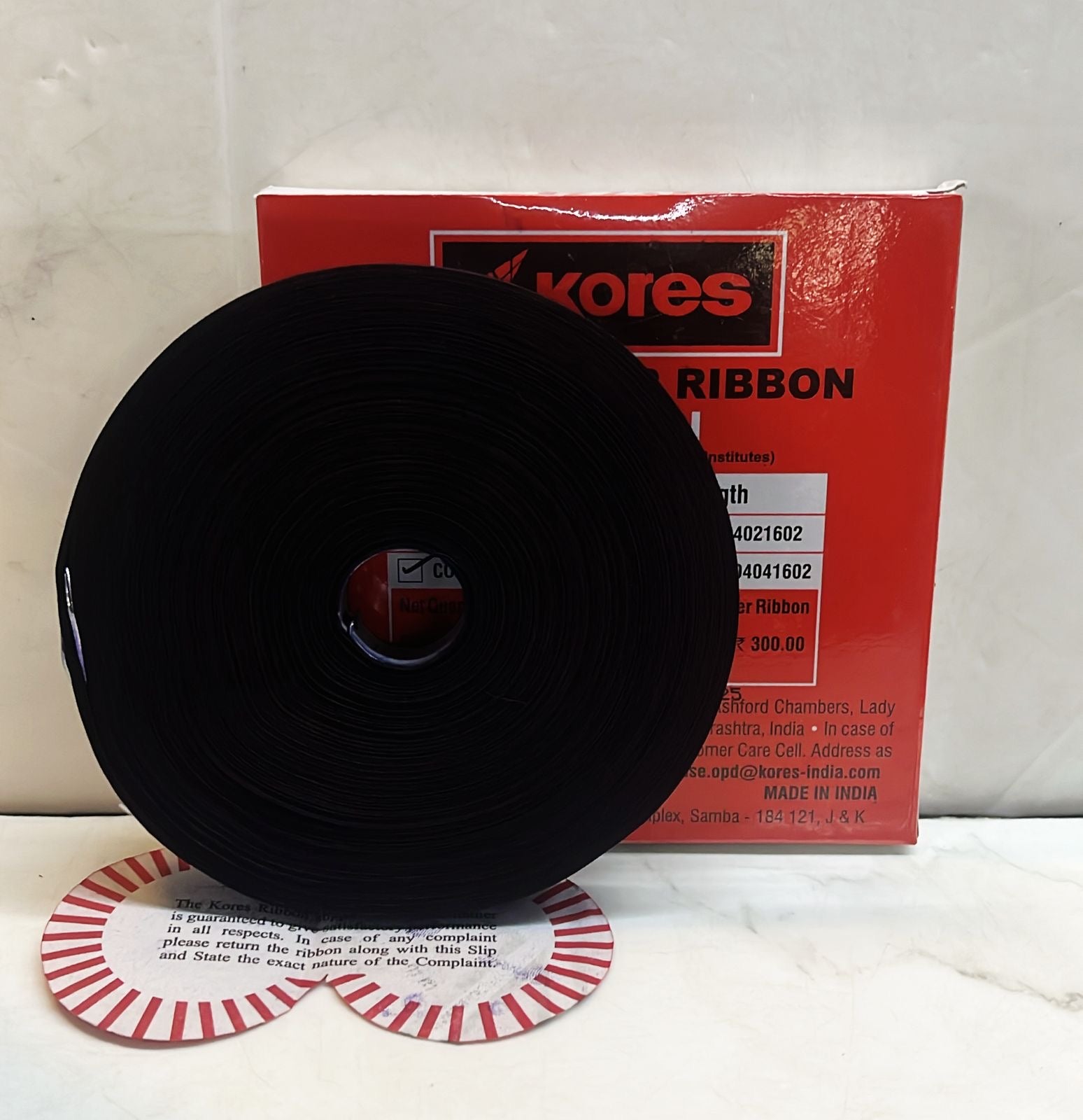 Kores typewriter ribbon roll blue cotton 1.3cmx60m length-1pack