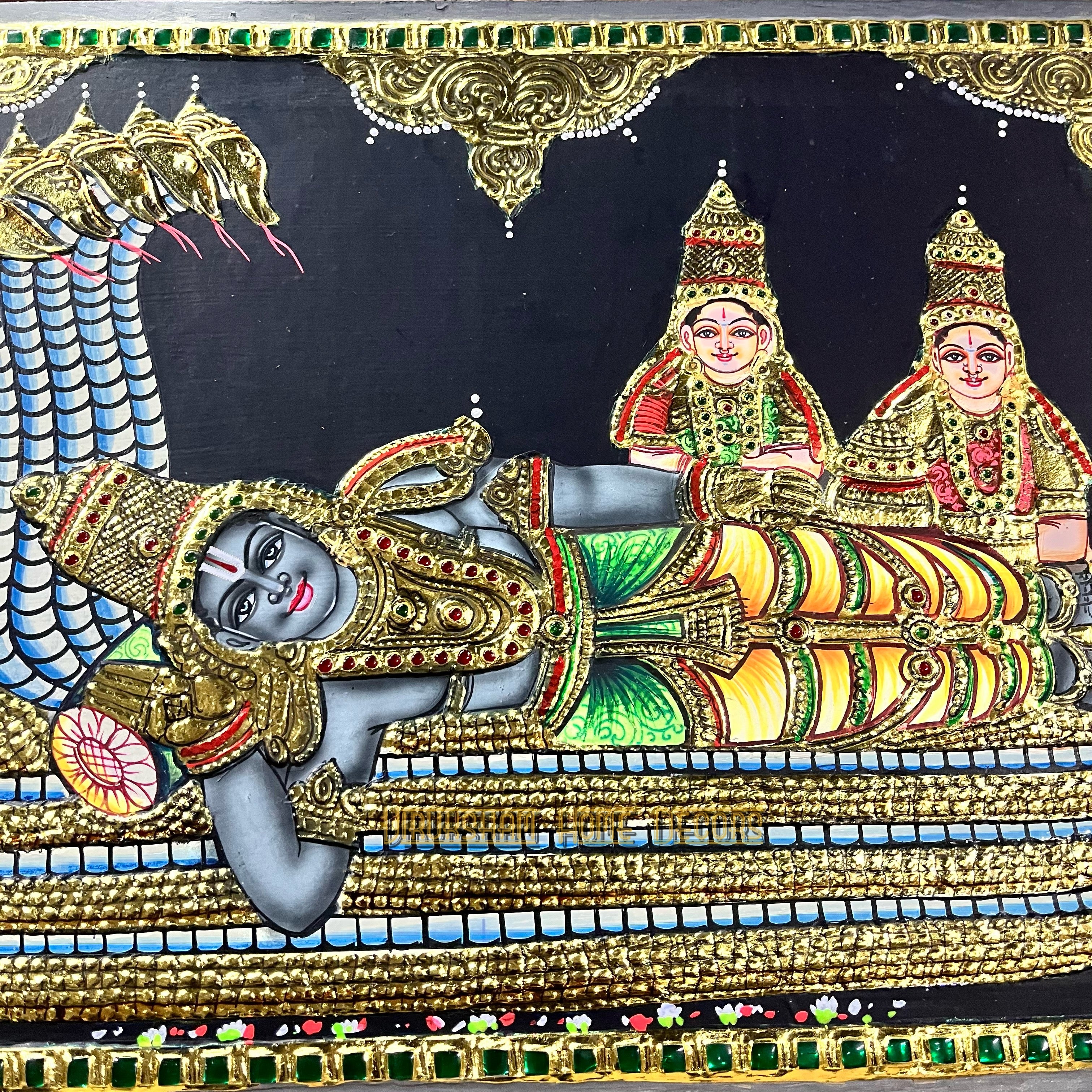 Ranganathswamy  12x15  Tanjore painting -1 board(15 days delivery time)without frame