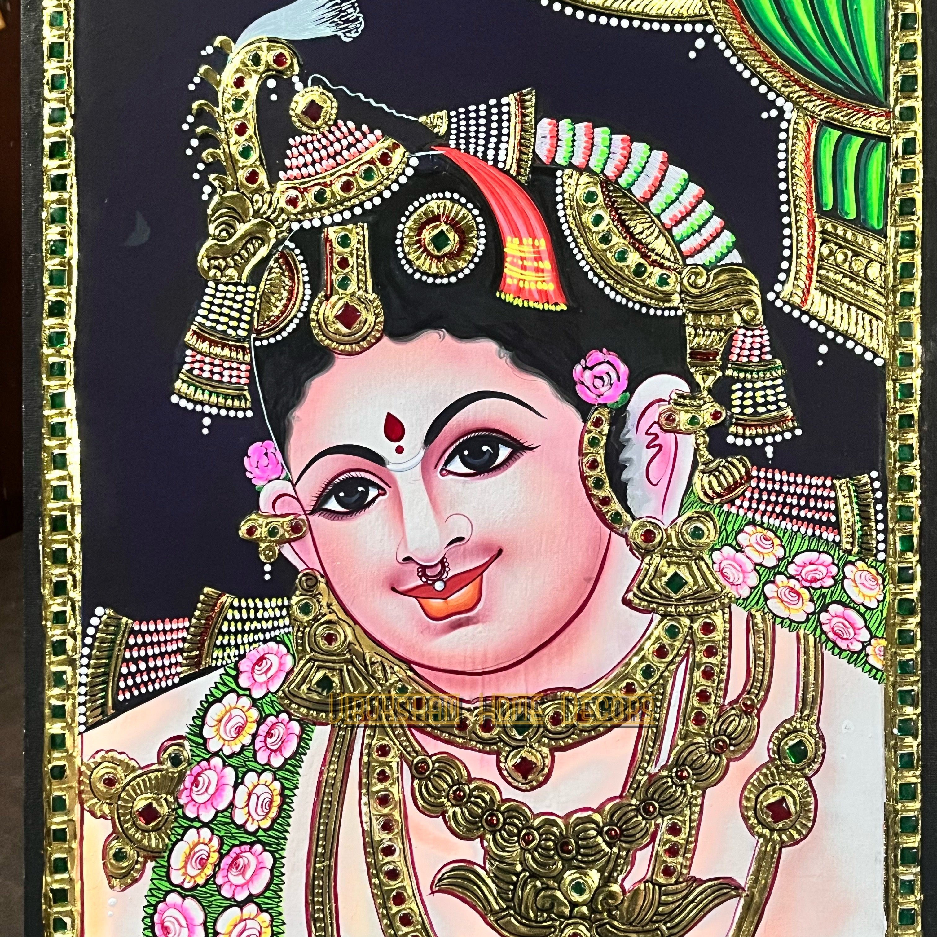 Face Krishna 12x15  Tanjore painting -1 board(15 days delivery time)without frame