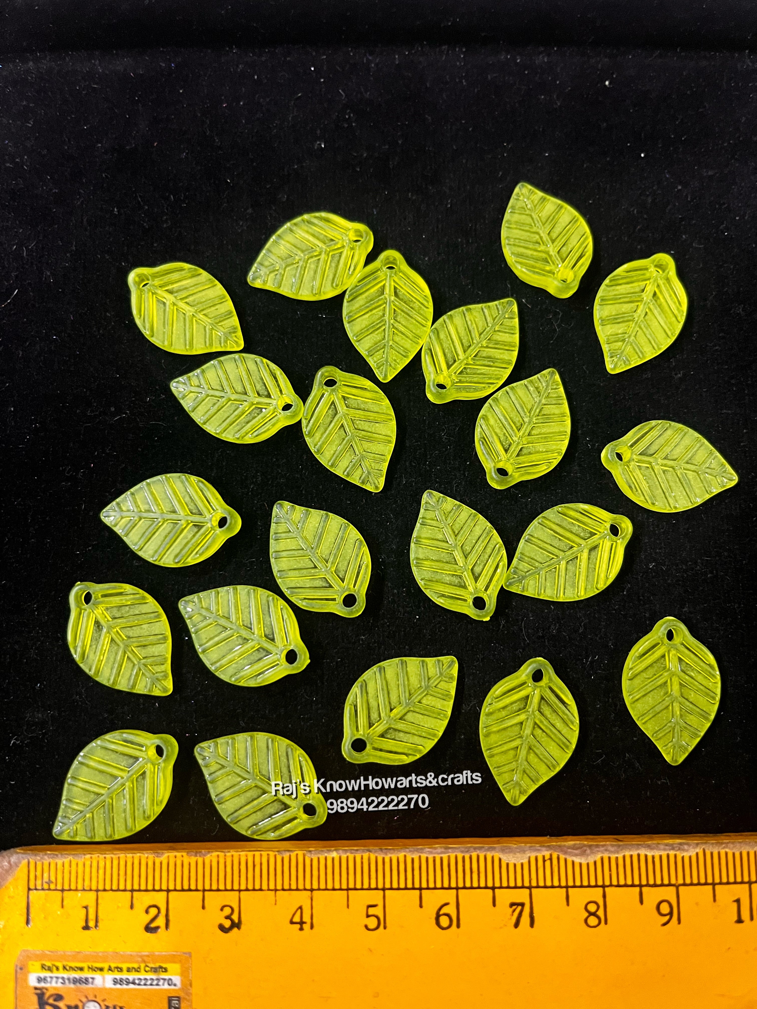 Light green  Leaf plain beads  - 50g in a pack