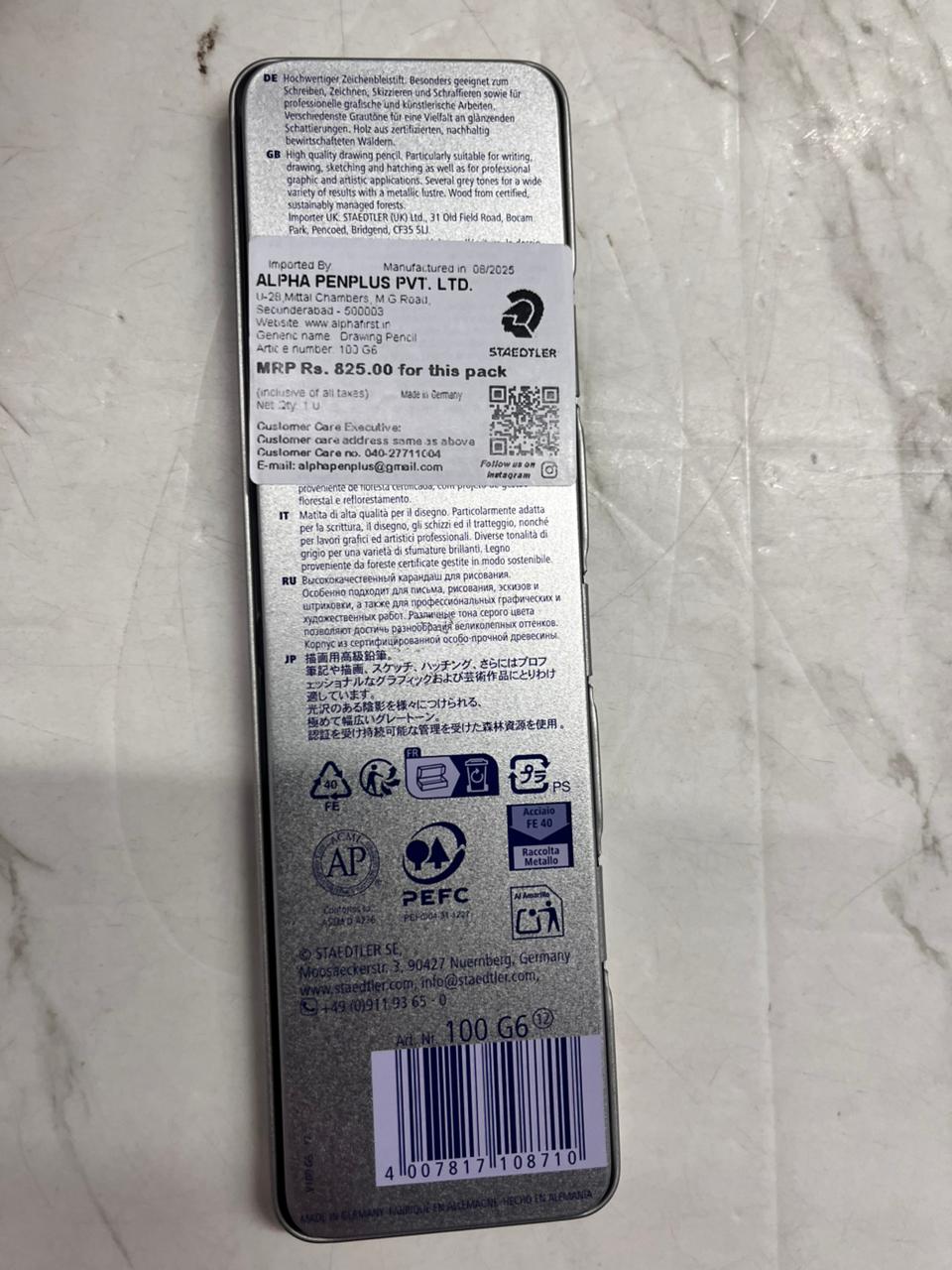 6 Assorted Staedtler Mars Mumograph drawings pencil set blue -8710