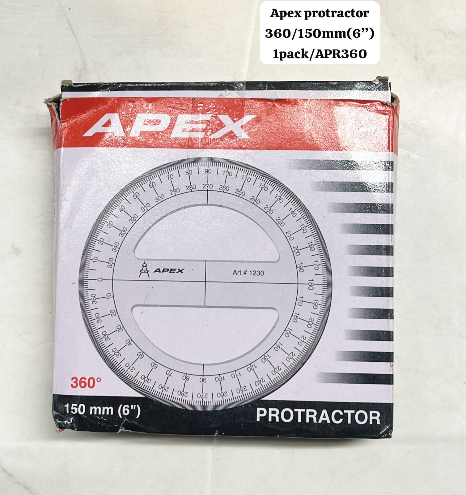Apex protractor 360/150mm(6”) -1pack/APR360