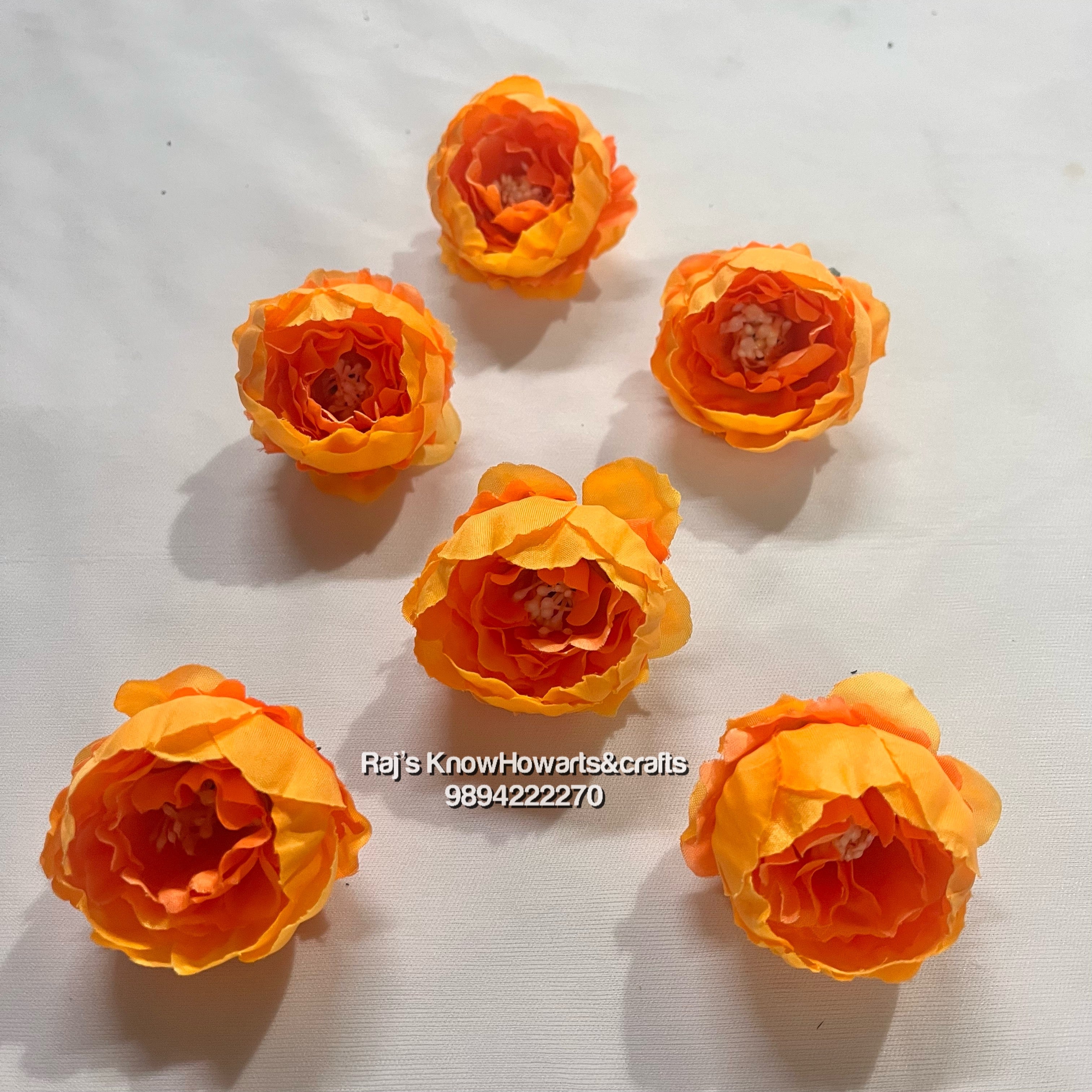 Large Peonies Orange  - 10 pc in a pack