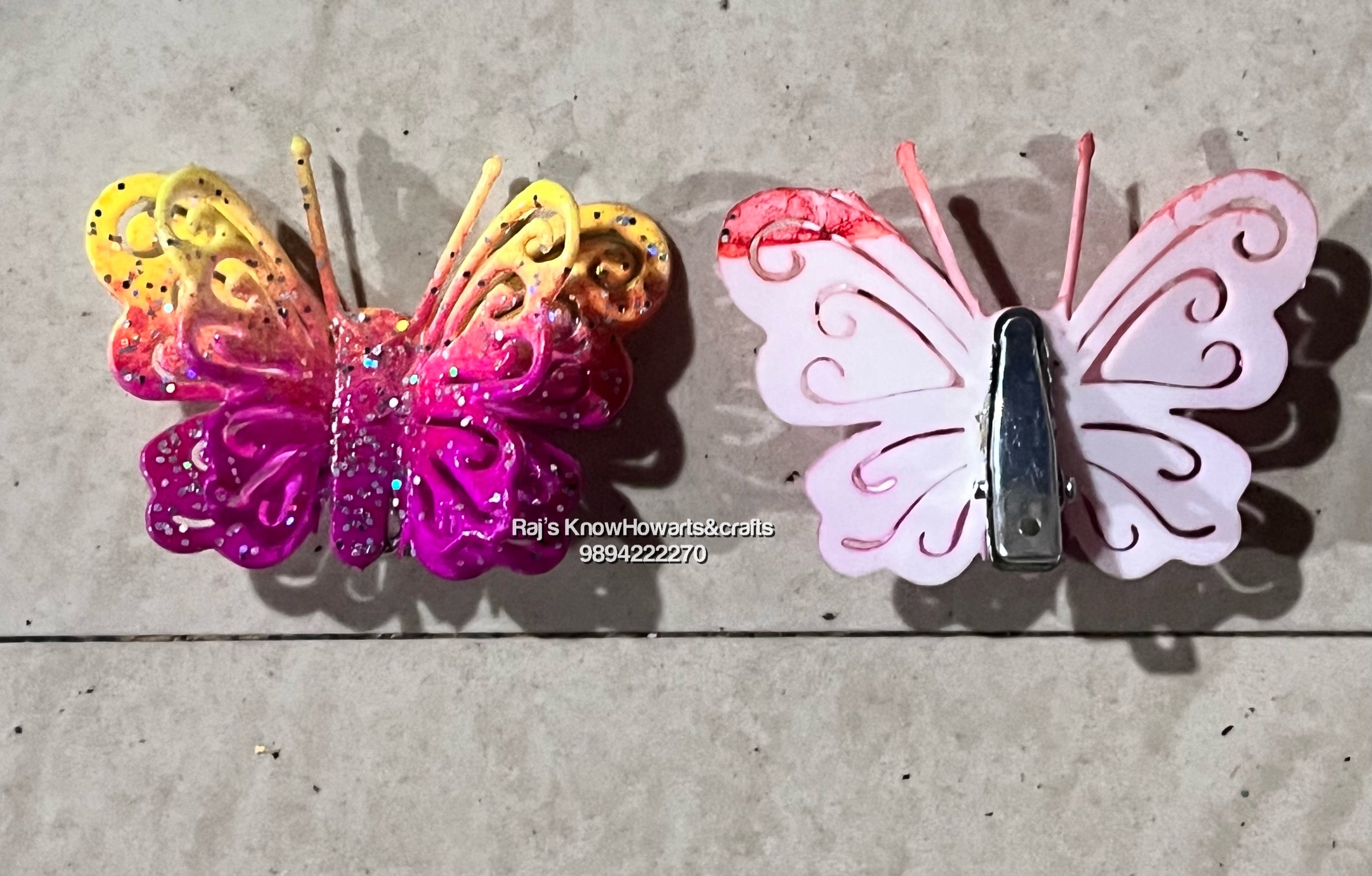 Assorted Butterfly hair clip   Small - 5 pc