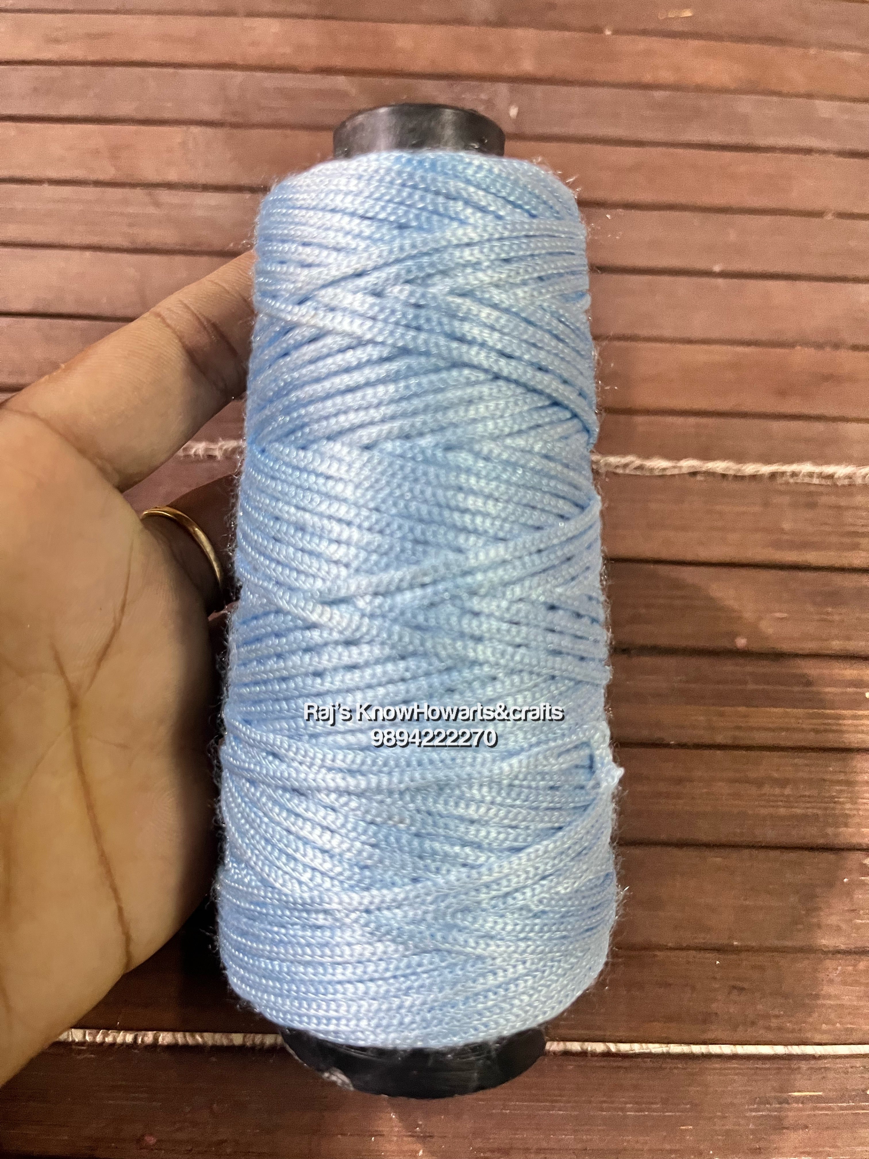 4mm Blue crochet thread