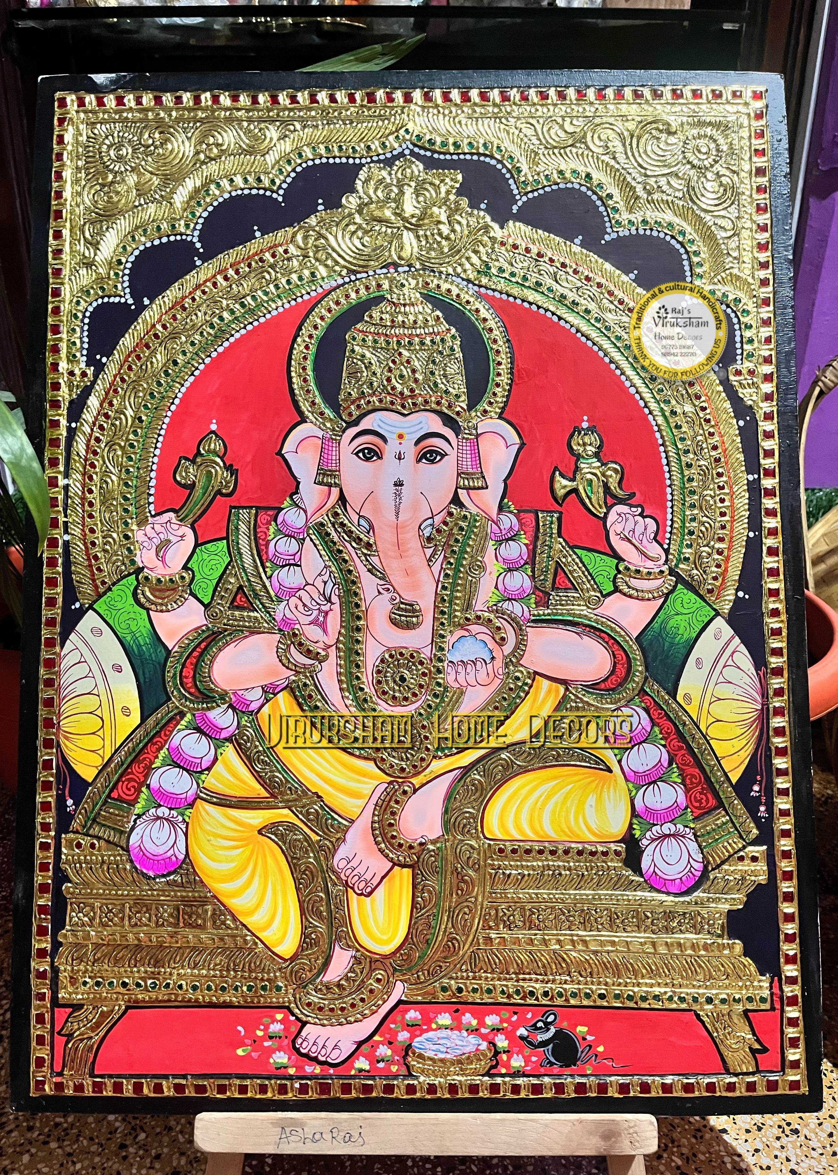 Vinayagar 18x24 Tanjore painting -1 board