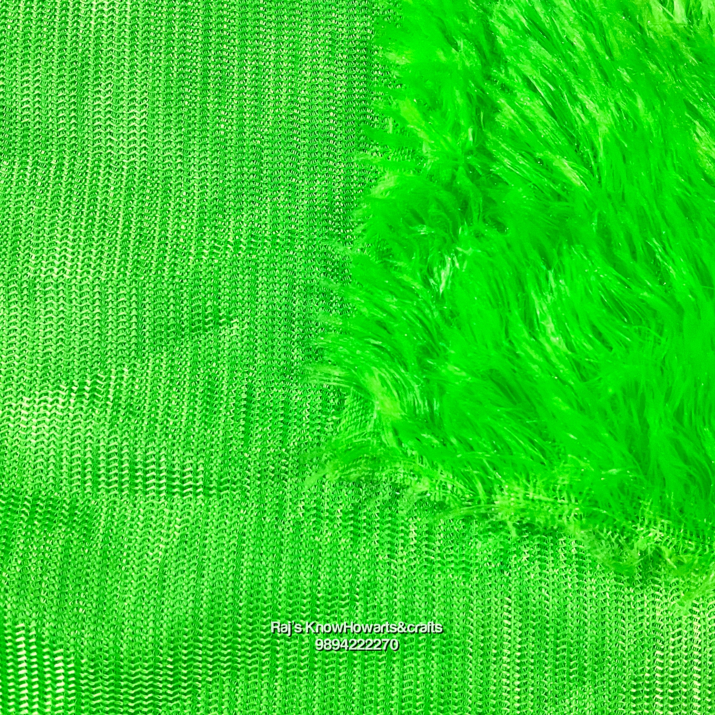 Neon green   fur cloth - 1 meter