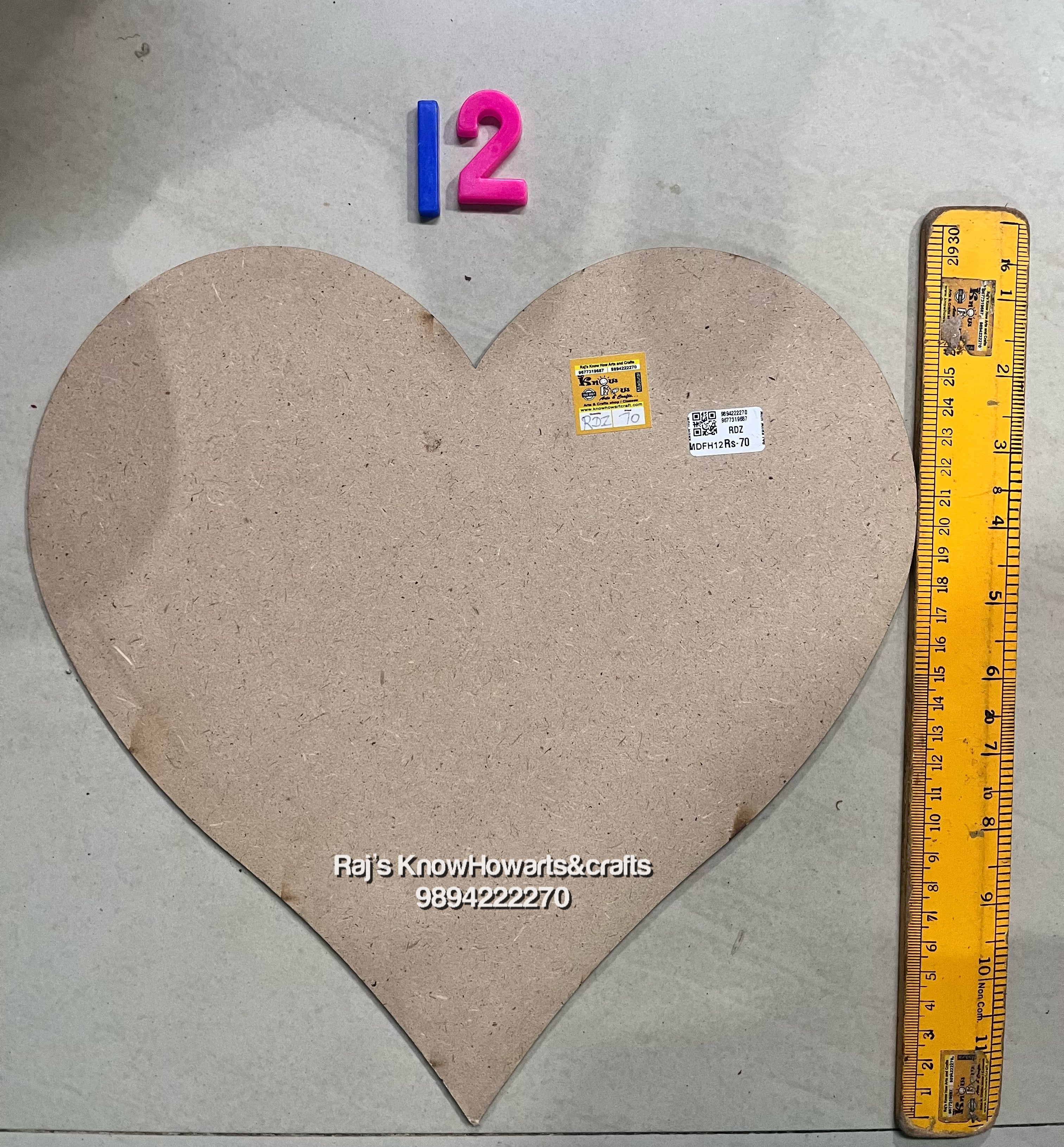 MDF board Heart 12 inch