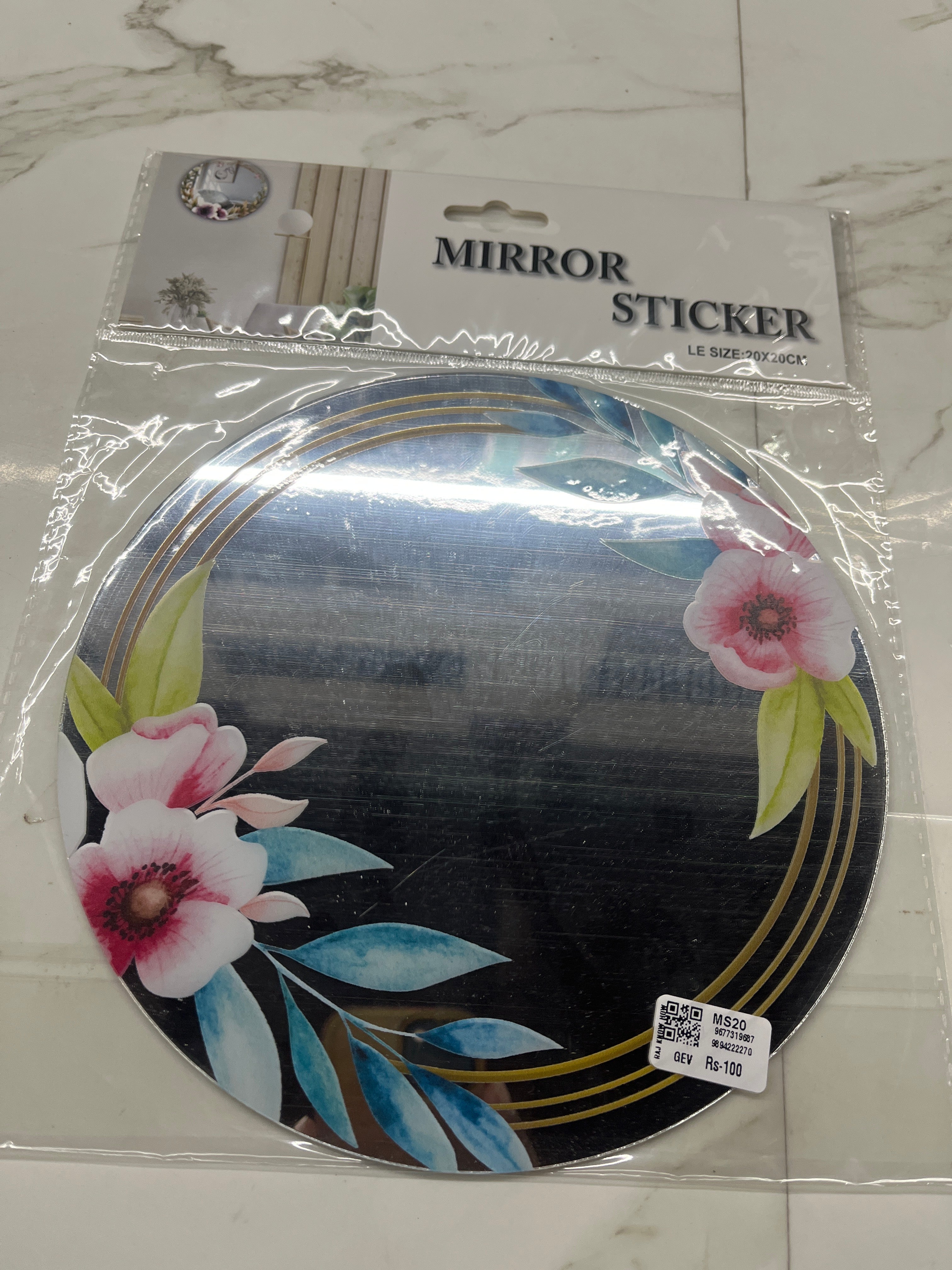 Mirror stickers 8inch 20cm -assorted design 1piece -ms20