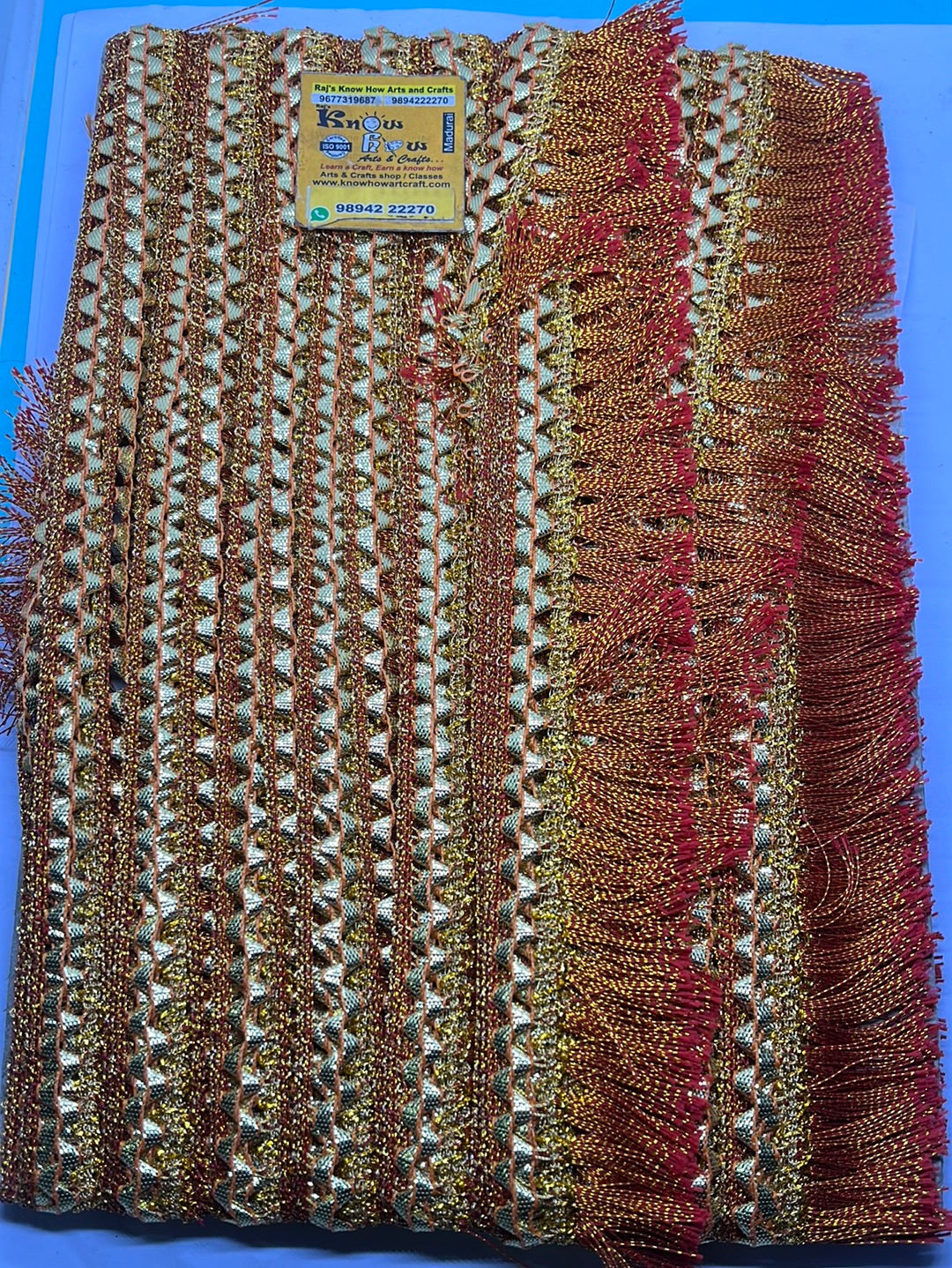 Bright brown golden punch  lace - 1 meter