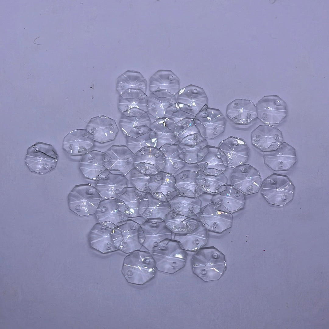 12mm Acrylic Diamond  round flat  - 10g 10