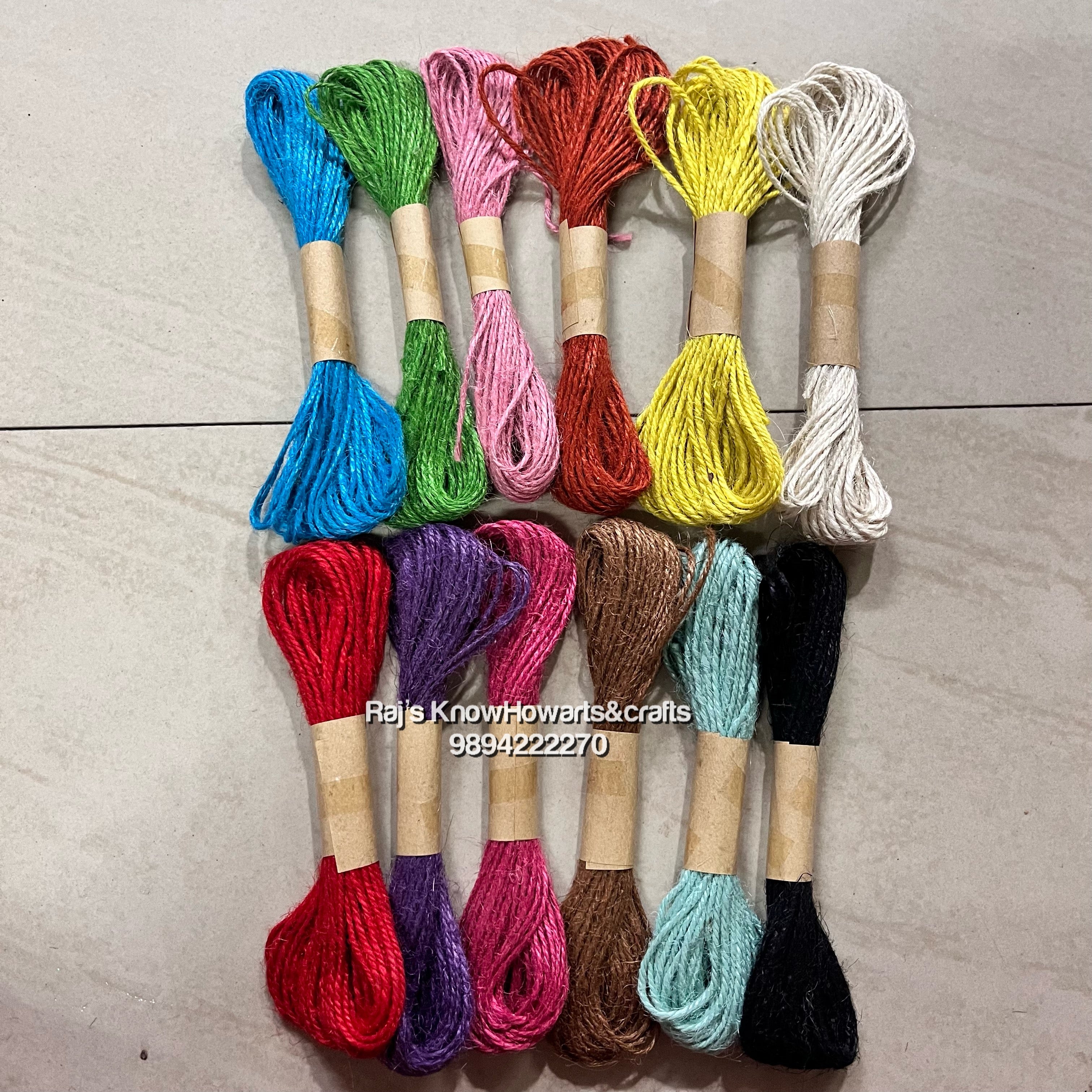 Jute thread COLOUR 10MT 12 COLOUR-JTC