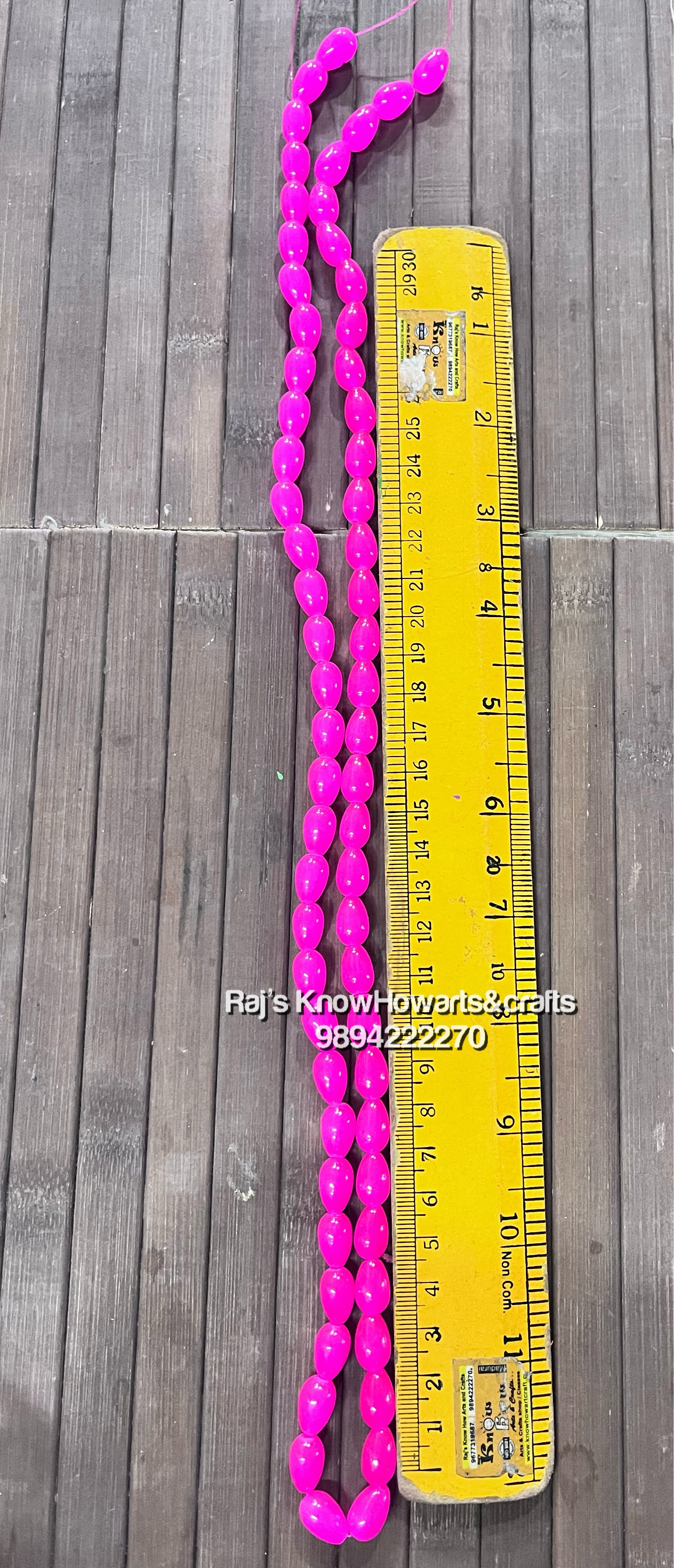 Bracelet beads Dark pink colour - 1 line