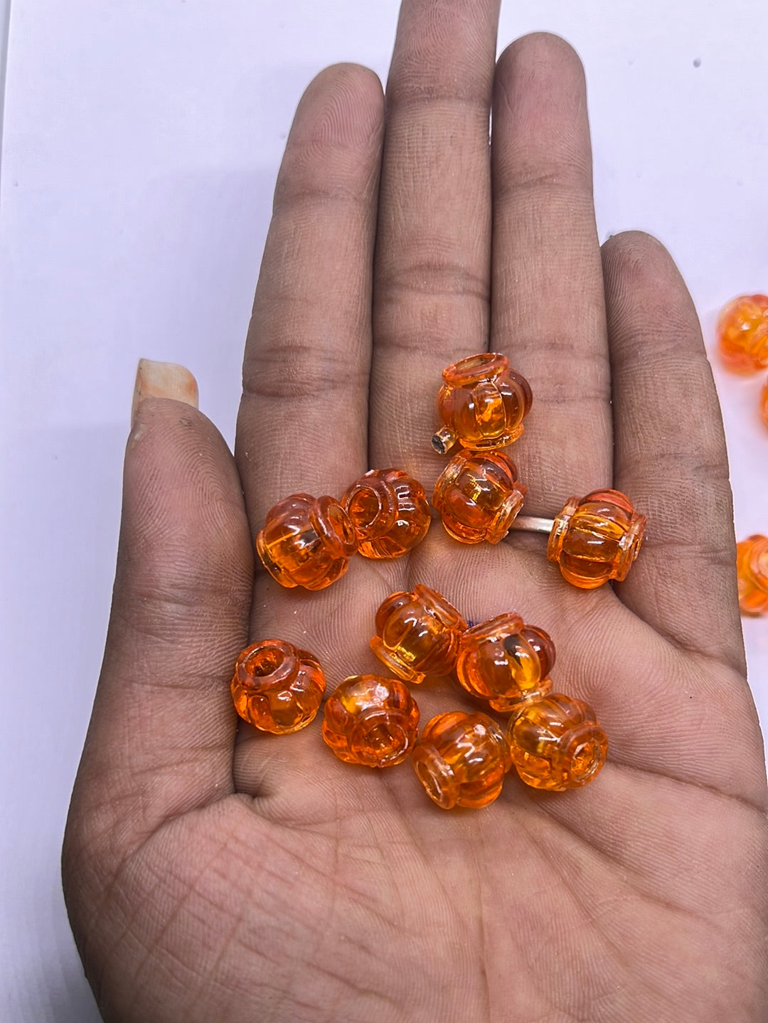 Acrylic orange   color small beads -100g 7