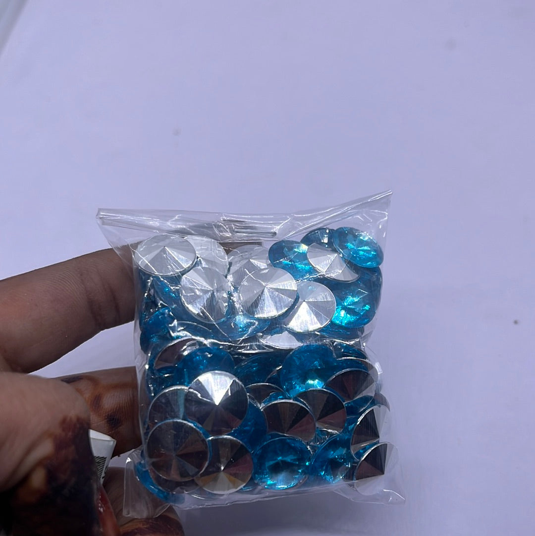 12mm Acrylic Diamond  blue  -10g 5